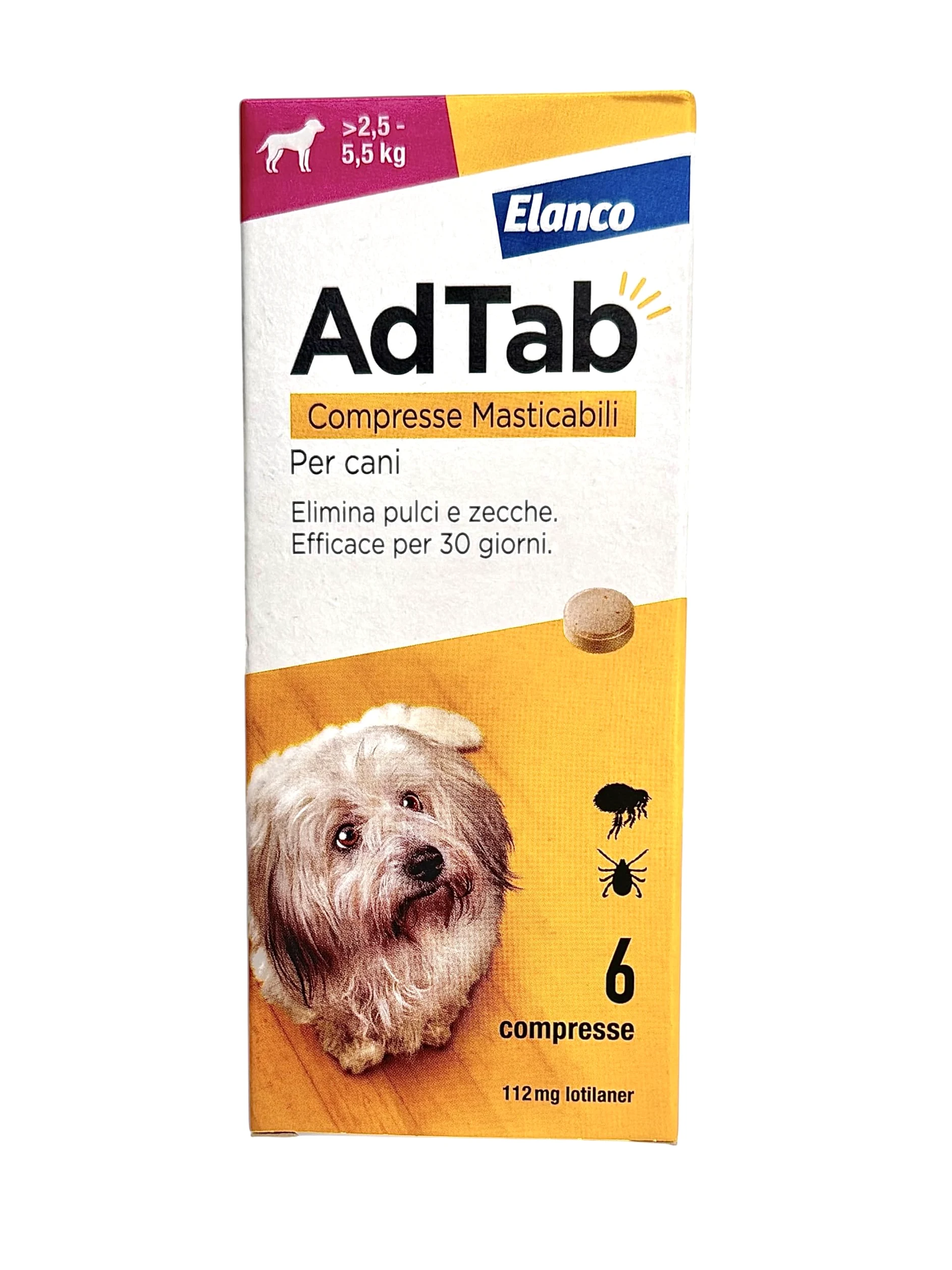 AdTab Compresse Masticabili per cani >2,5-5,5 kg - 6 Compresse