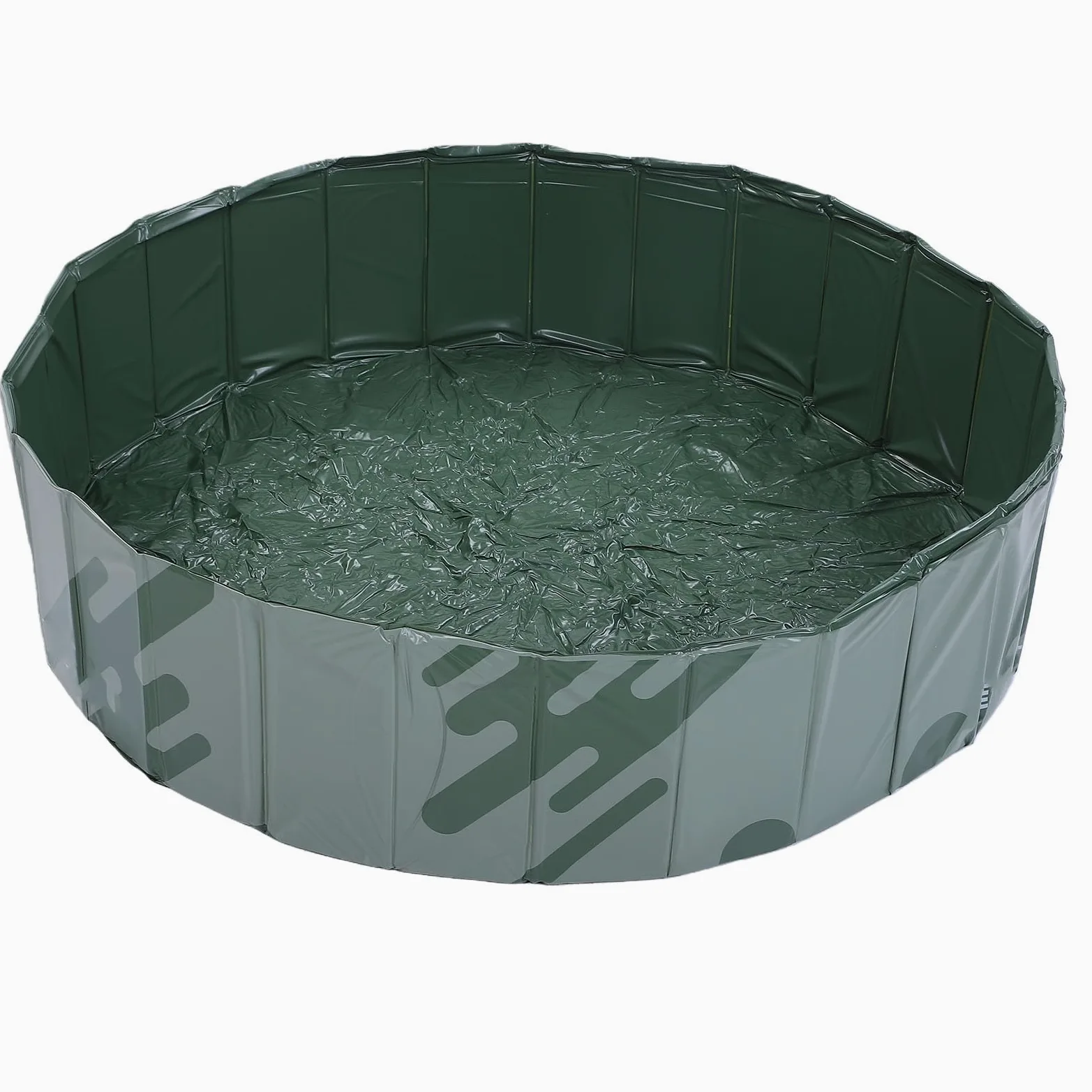 Piscina Pieghevole, Piscina All'aperto in Plastica Non Gonfiabile per Cortile, Vasca da Bagno Portatile Pieghevole per Animali Domestici per Cani, (Avventura nella Natura Selvaggia Verde)