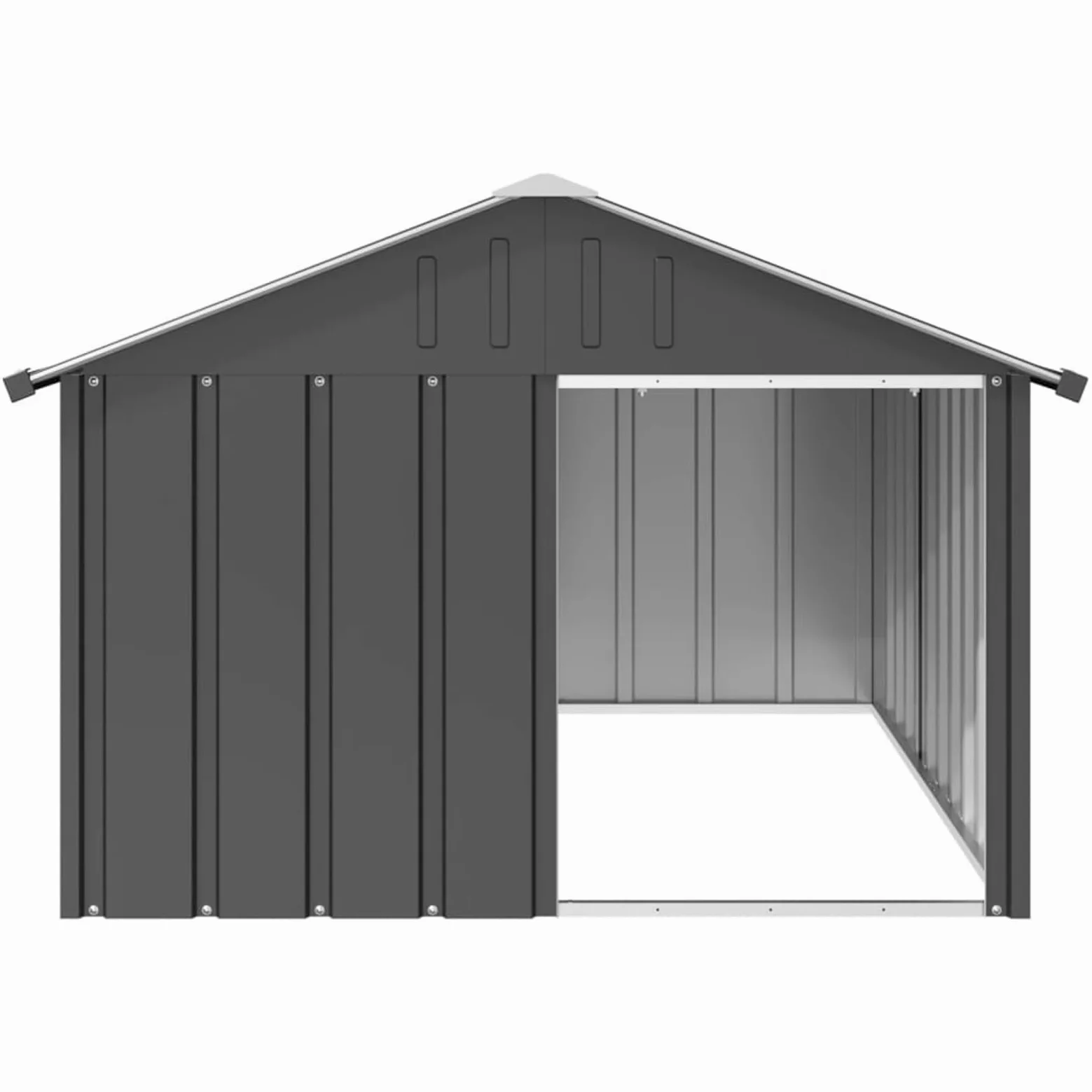 IKAYAA Recinto per Cani da Esterno Casetta per Cani Gabbia per Cani Box per Cani da Esterno Acciaio Zincato-Antracite-116.5 x 153 x 81.5 cm