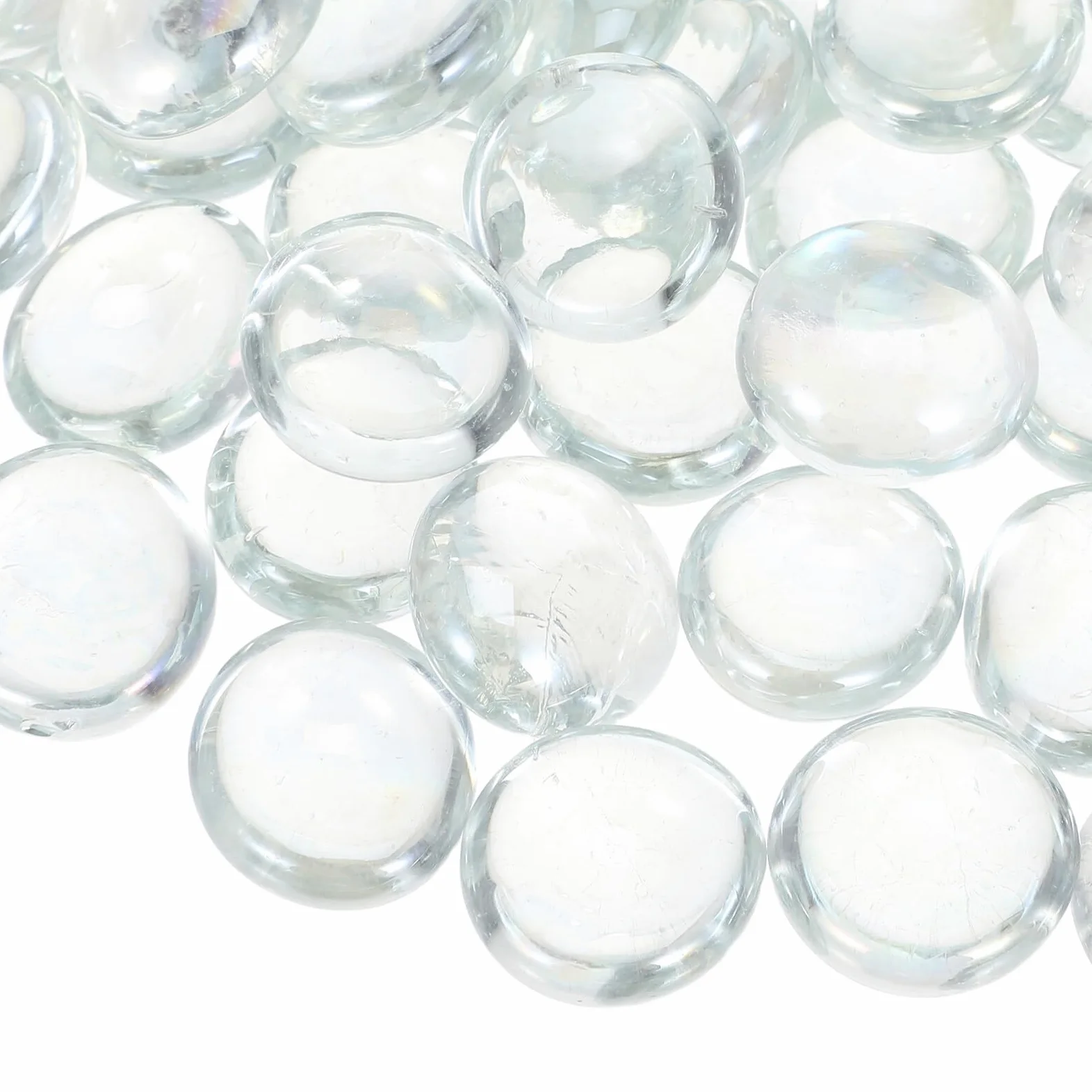 Sassi di Vetro Piatti e Trasparenti 17-19 Mm per Decorazioni da Giardino e Terrari, Resistenti allo Sbiadimento alla Scheggiatura, Confezione da 1800g