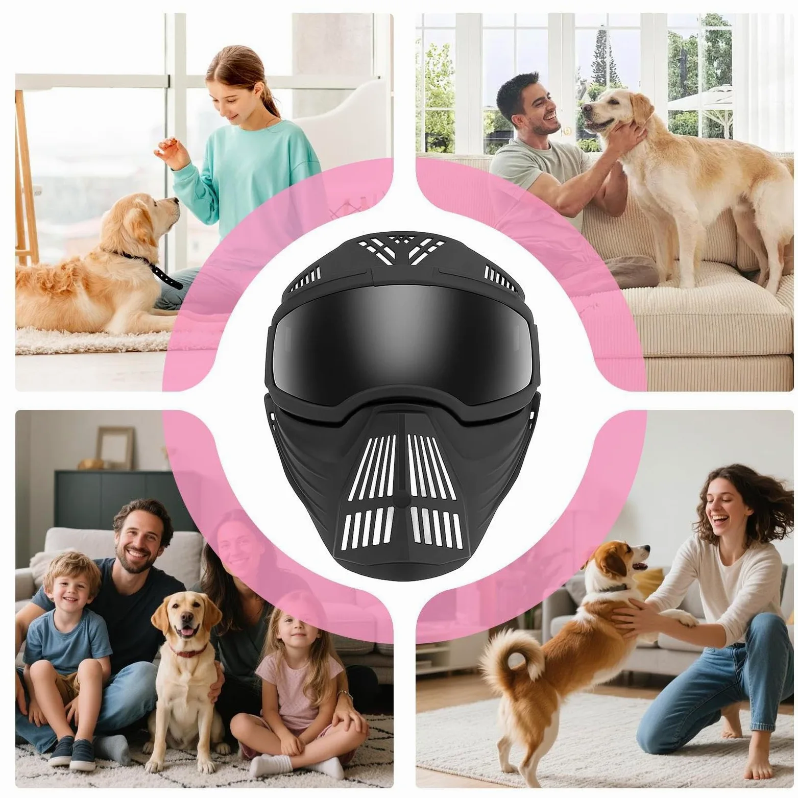 Occhiali da Sole per Cani Taglia Grande Protezione Antiappannamento E | Maschera Protettiva Regolabile con Protezione UV e Antivento Per Taglia Media E Grande Con Copertura Completa Del