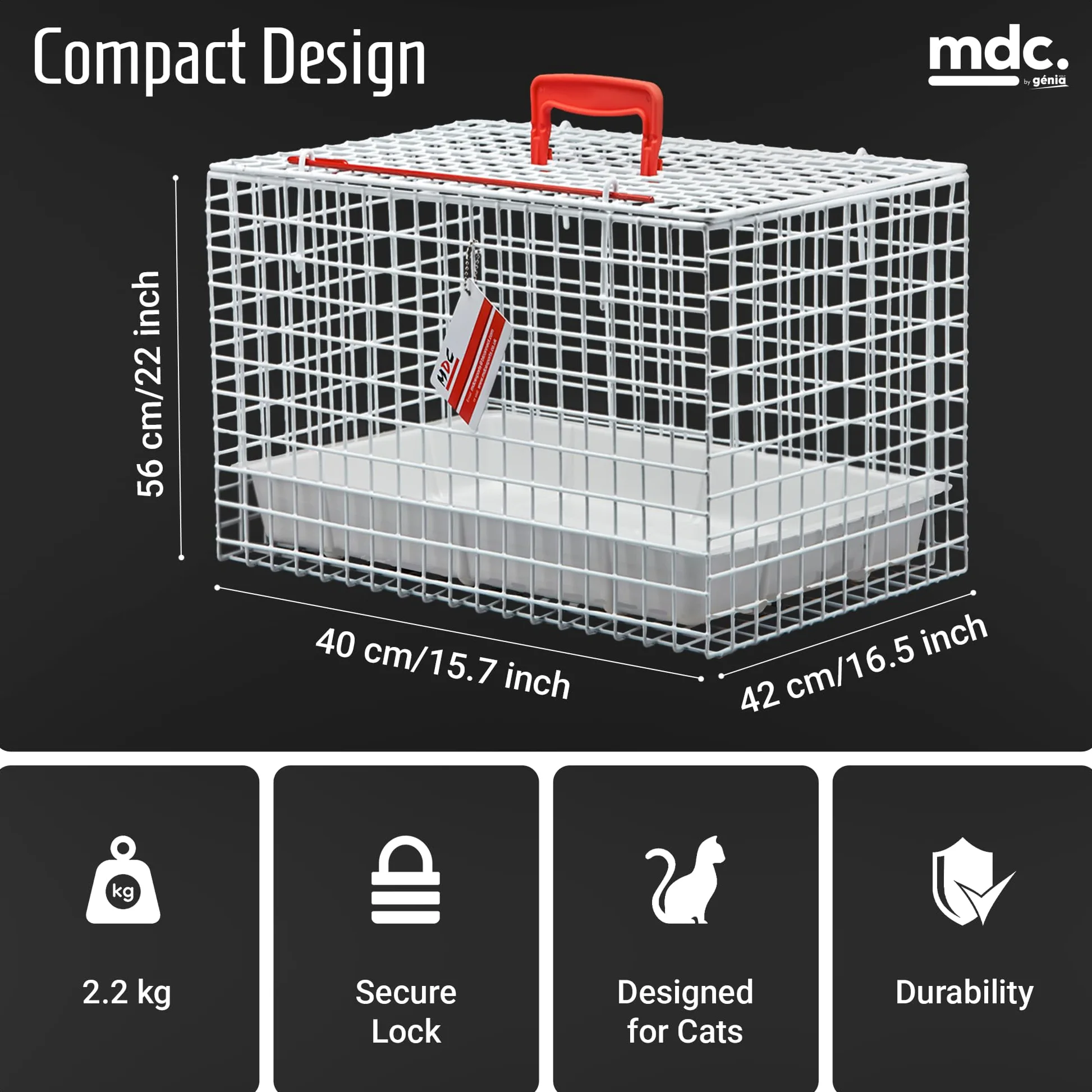 MDC P236-350LG Large Cat Basket Trasportino Gabbietta per Gatti