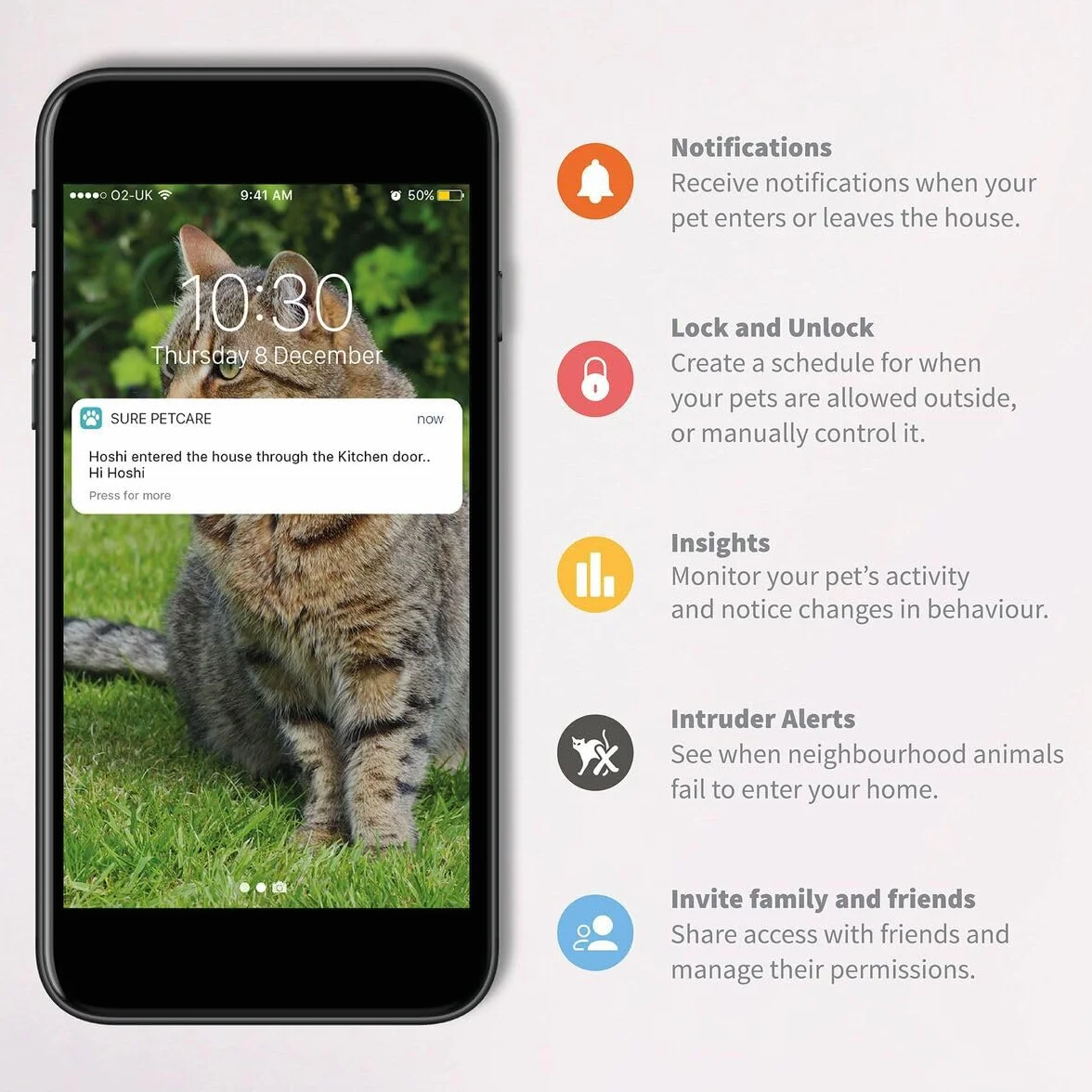 Hub Sure Petcare compatibile con: Porta per animali Connect SureFlap, Gattaiola Connect SureFlap, Ciotola intelligente Connect SureFeed, Felaqua Connect, App mobile, iOS, Android, Bianco