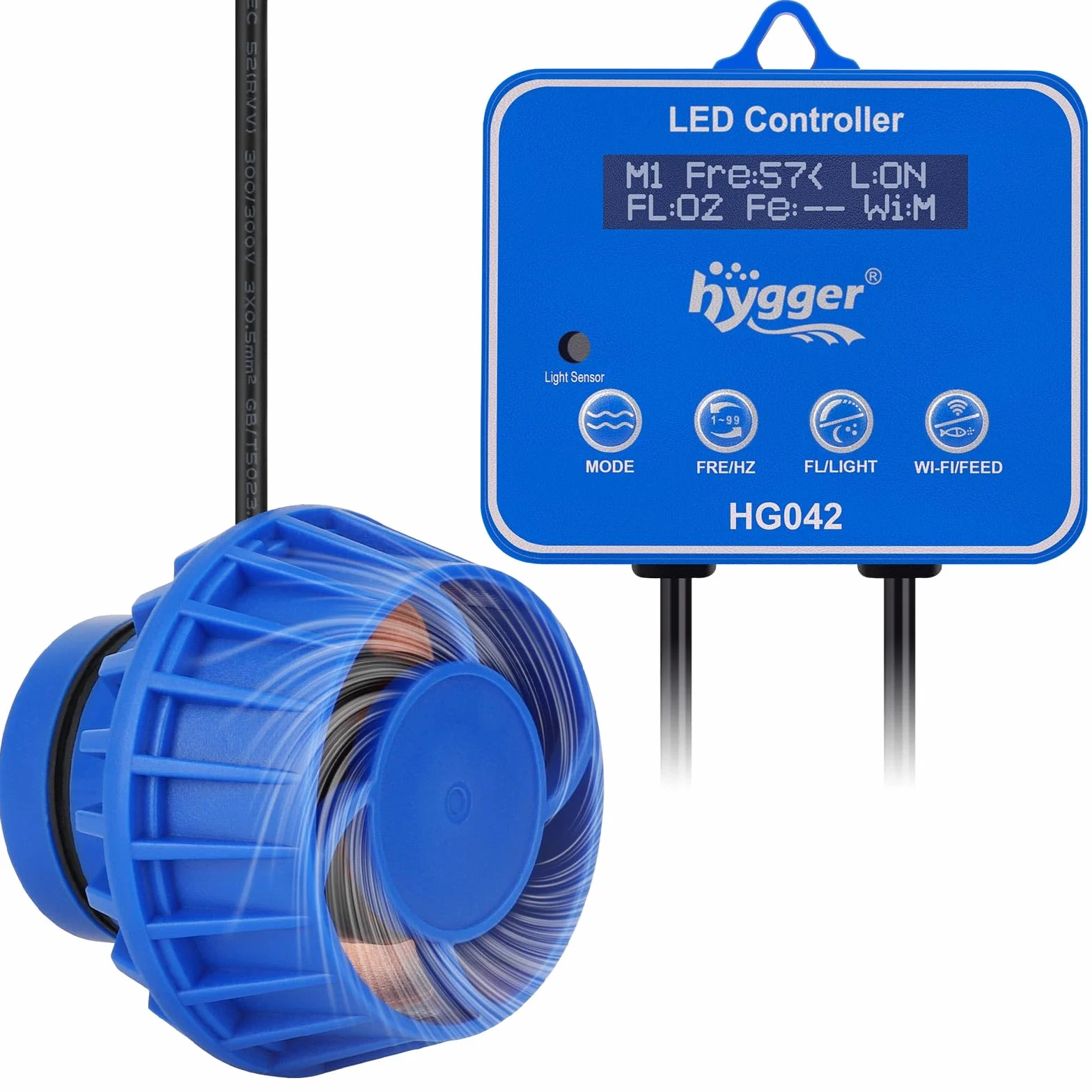 hygger 10W Potente generatore di onde per acquari, Powerhead DC magnetico, pompa di circolazione regolabile con controller esterno, per 30-90 galloni in acqua dolce e salata, 2100 GPH