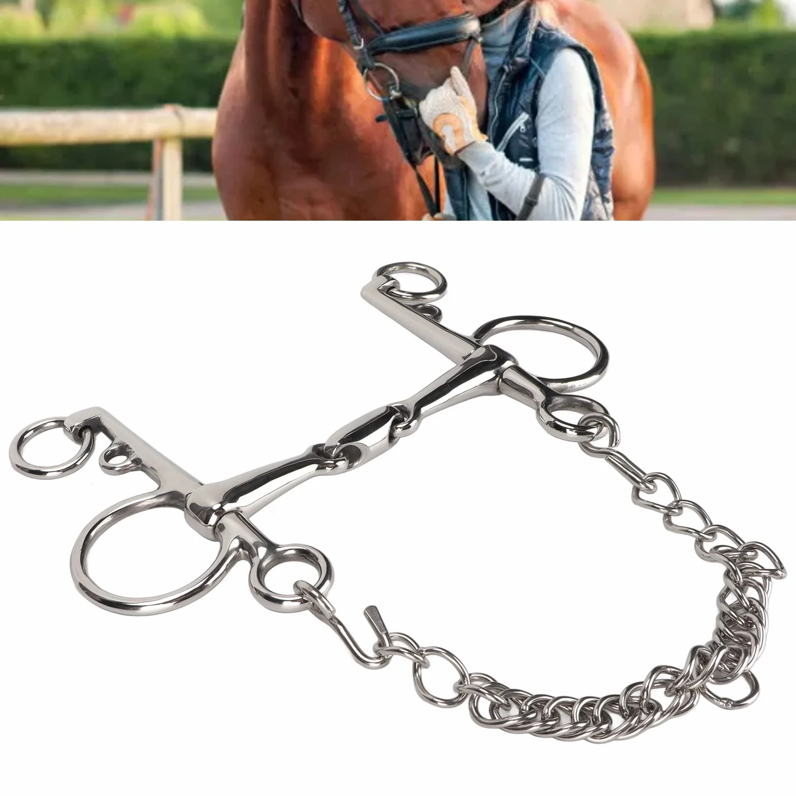 Morso Pelham per Cavallo, morso Pelham a Bocca snodata Facilità di Controllo Resistente al morso Pratico per i Cavalli