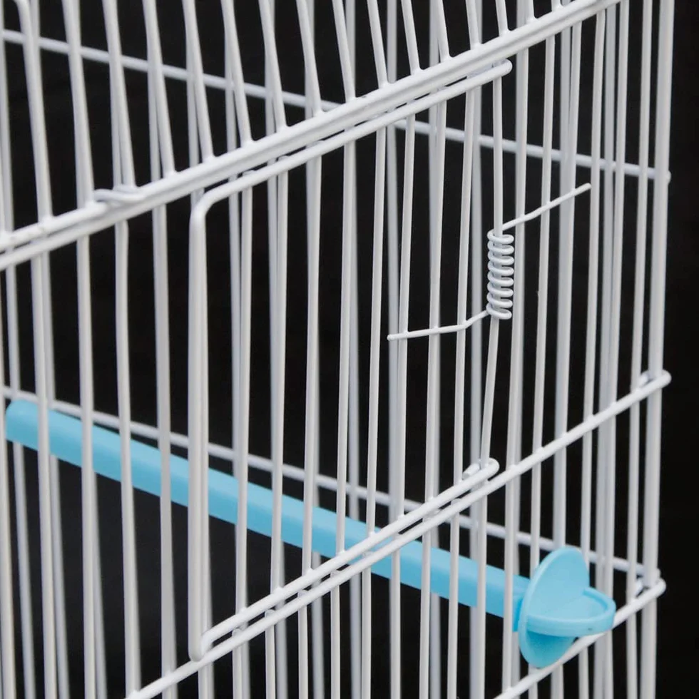 Voliera interna gabbia per uccelli esterni in metallo per pappagalli pappagalli fringuelli inseparabili canarini con rete divisoria, vassoio cassetto, gabbia per pappagallo, 60 x 26 x 39,5 cm