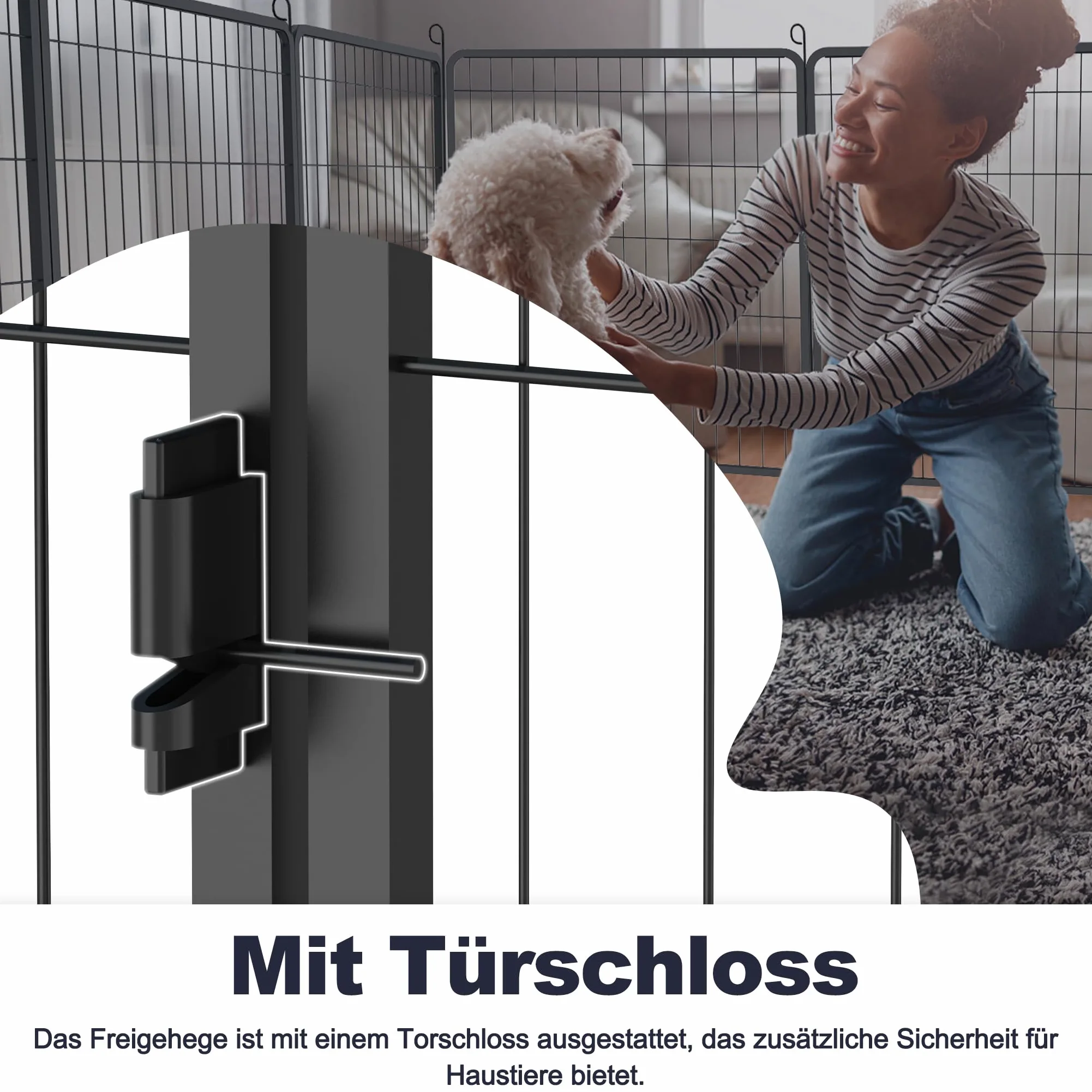 UISEBRT Recinzione per cuccioli con porta, box per cani, flessibile, pieghevole, per cani, gatti, cuccioli, conigli (65 x 80 cm, 12 pezzi)