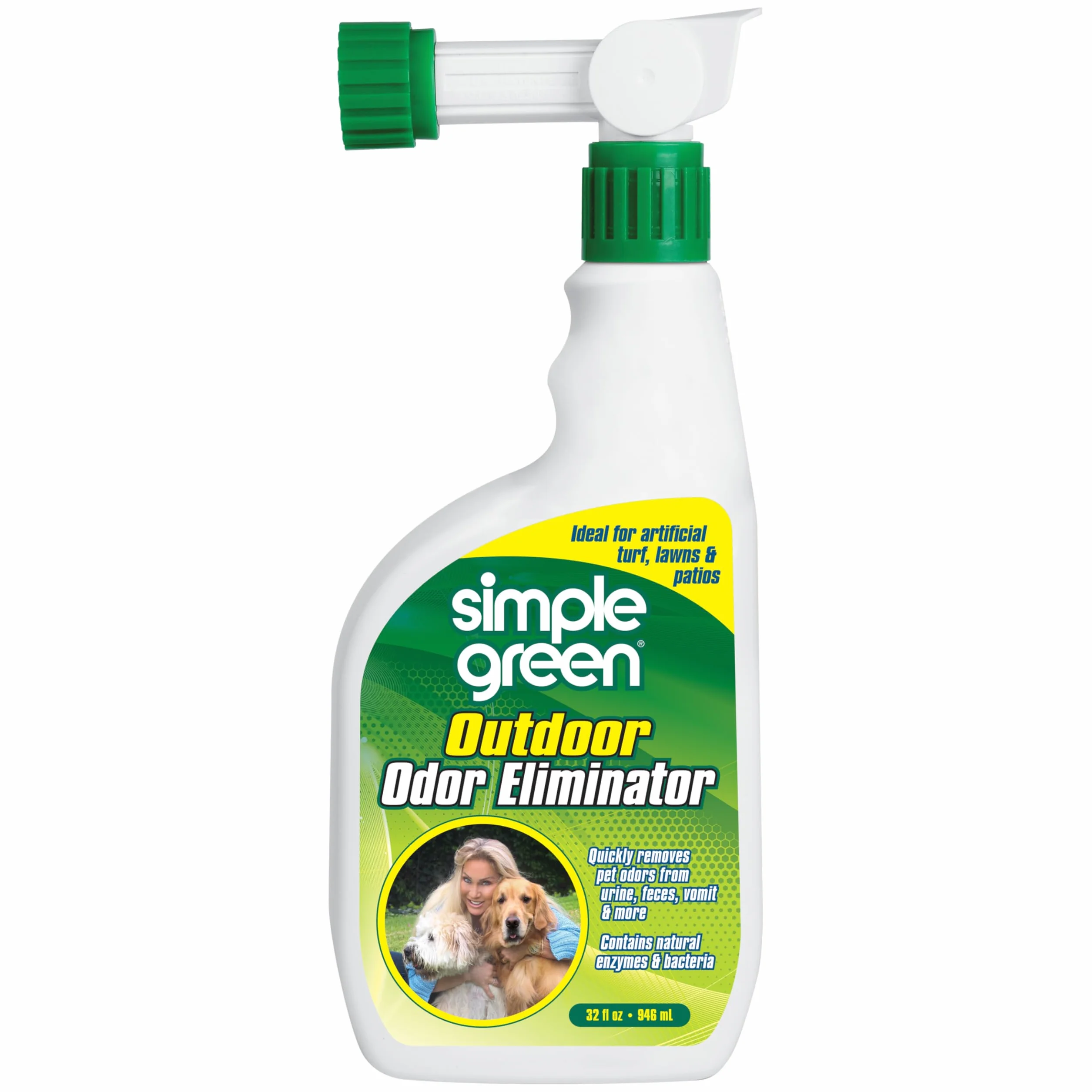SIMPLE GREEN Eliminatore di odori da Esterno per Animali Domestici, Cani, Ideale per Erba Artificiale e Patio (spruzzatore all'estremità del Tubo da 907,2 g)