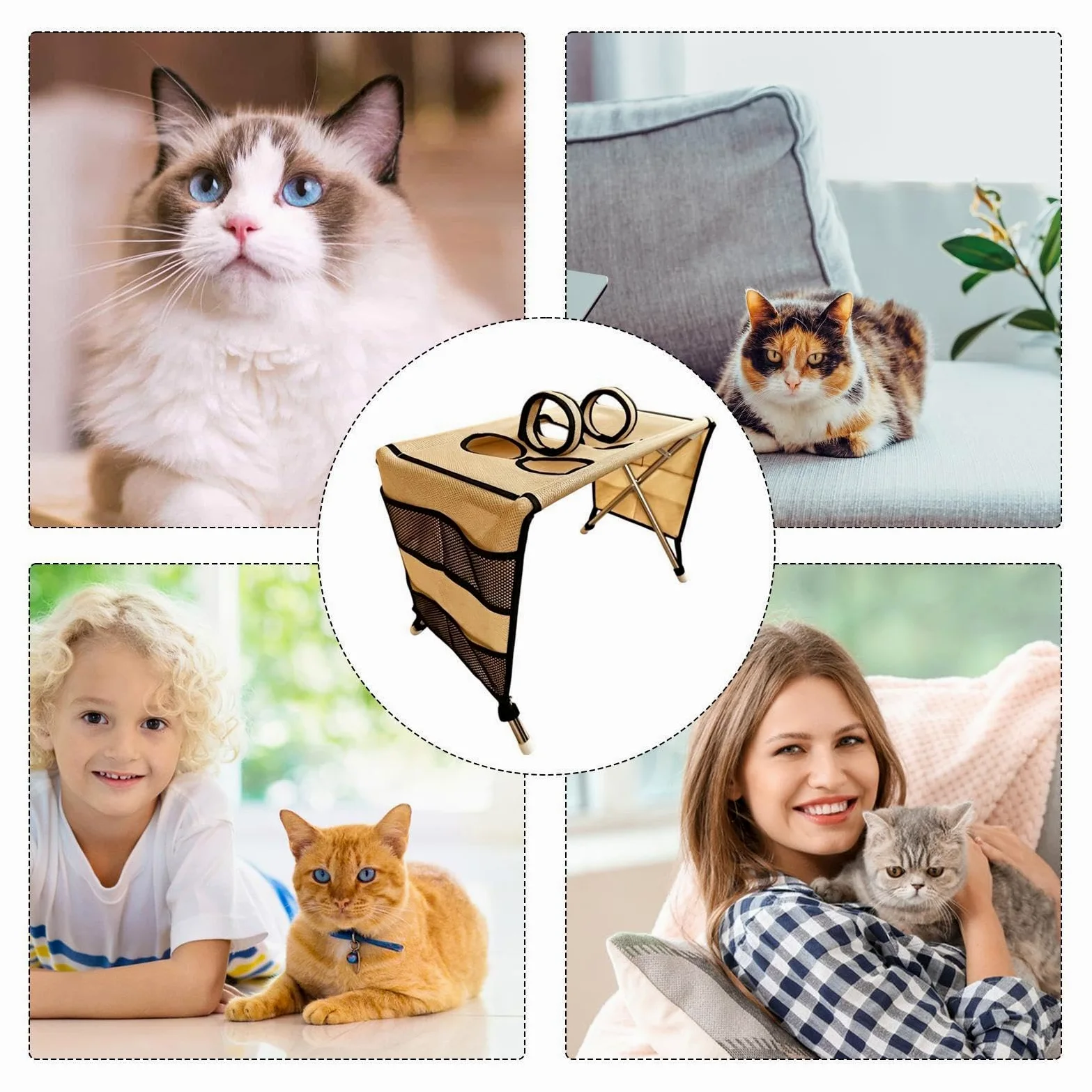 Tavolo Toelettatura Animali Tavolo Di Supporto Smontabile Traspirante | Amaca Toelettatura Gatto Per Doccia Lavaggio Rifinitura Taglio Tosatura Spazzolata Casa Salone Anziani