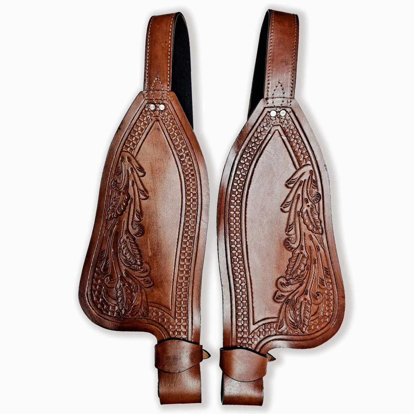 Cavallo Western Adulto Tooled Vera Pelle di Ricambio Parafanghi Sella Fatto a Mano Venduti in Coppia ST-001