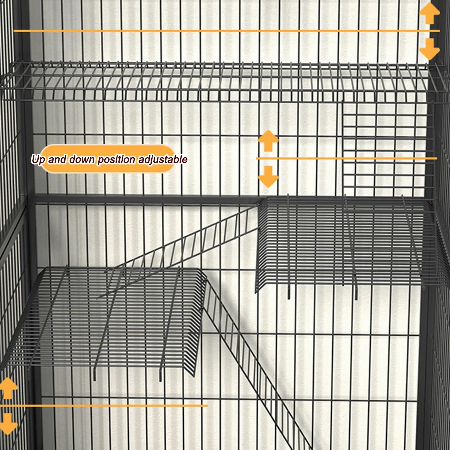 Grande gabbia per gatti, Gabbia per Gatti da Interno Multifunzionale, con 4 Rotelle Orientabili e vassoio estraibile, prodotti per animali domestici, Gabbia per 1-2 Gatti, Chinchilla(86*60*155cm)