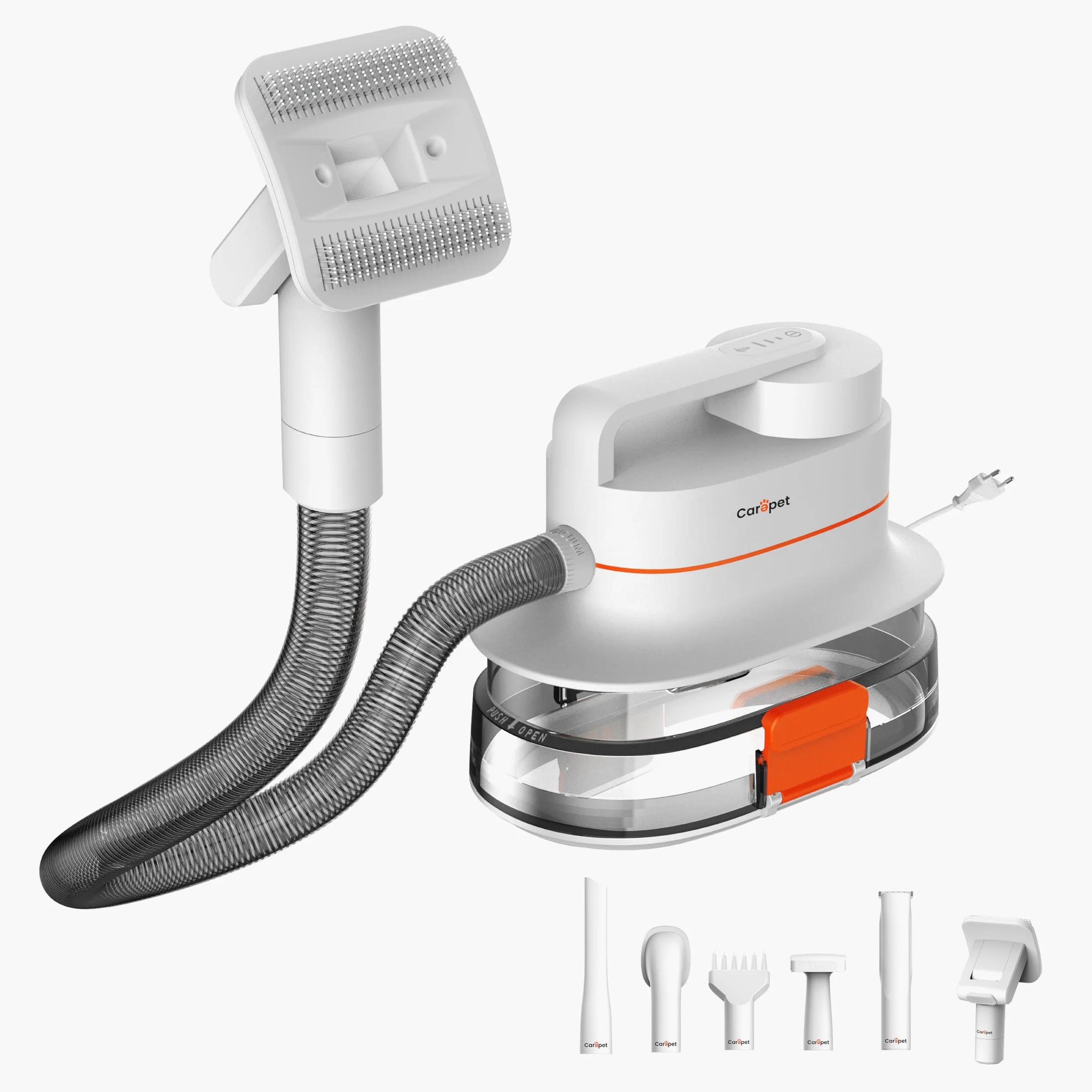 CAREPET Kit Toelettatura Asciugatura e Aspira peli Cane e gatto Per Animali Domestici - Tosatrice per Cani e Gatto Pelo Lungo Professionale - Strumenti per la toelettatura Depilazione Aspira peli