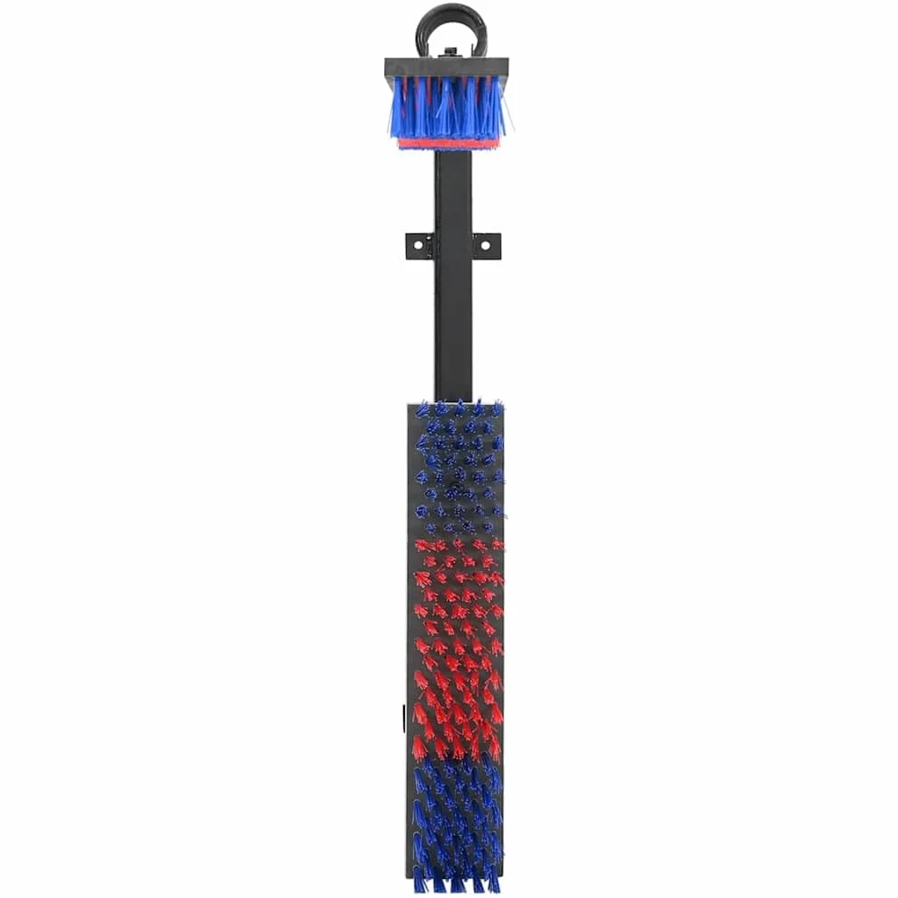 vidaXL Spazzole per il bestiame Rosso e Blu 84 x 10 x 91 cm PVC, Sistema di Spazzole per Bestiame, Montaggio a Parete Robusto, Strumenti di Grooming per Animali