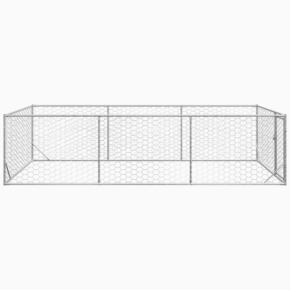 vidaXL Cuccia per Cani da Esterno con Porta 2x4x1 m in Acciaio zincato
