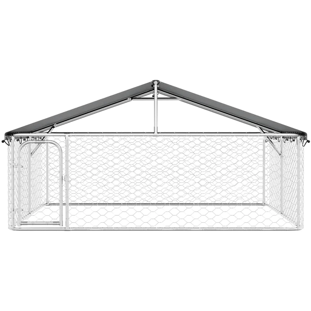 Cuccia esterna con tetto, 300 x 300 x 150 cm | Acciaio zincato, tetto in polietilene impermeabile, porta con chiavistello, rete ventilata, per cani, galline, conigli