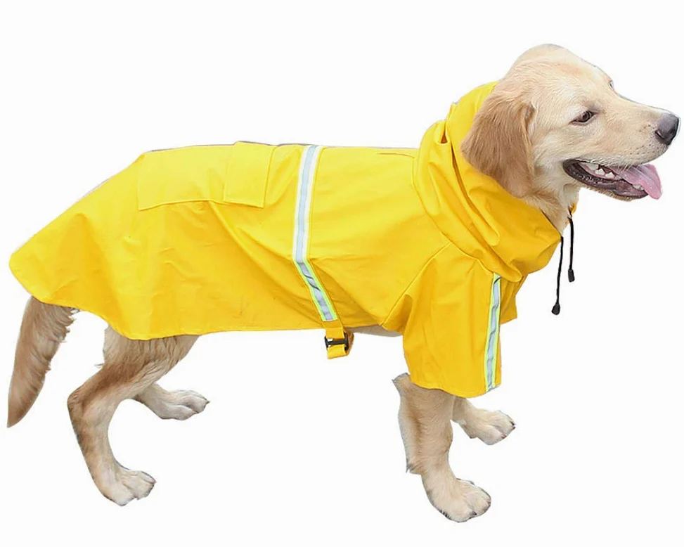 Impermeabile per cani, cappotto per cani da compagnia impermeabile regolabile, impermeabile di sicurezza antivento, impermeabile traspirante per cani di piccola, media e grande taglia (Yellow 5X)