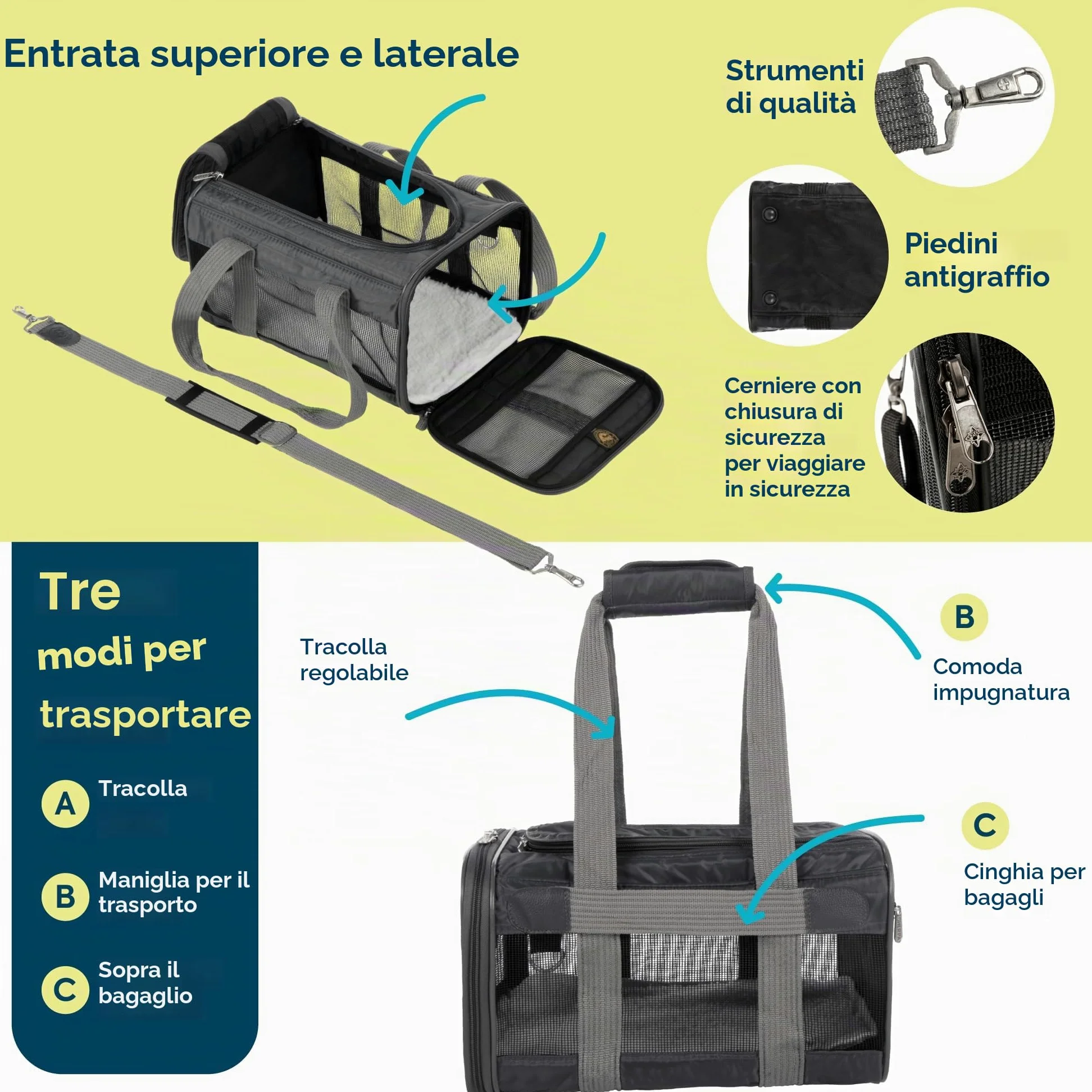 Sherpa Genuine Deluxe Pet Carrier – Compagnia Aerea Approvato e garantito a Bordo – Grigio Antracite, Piccolo