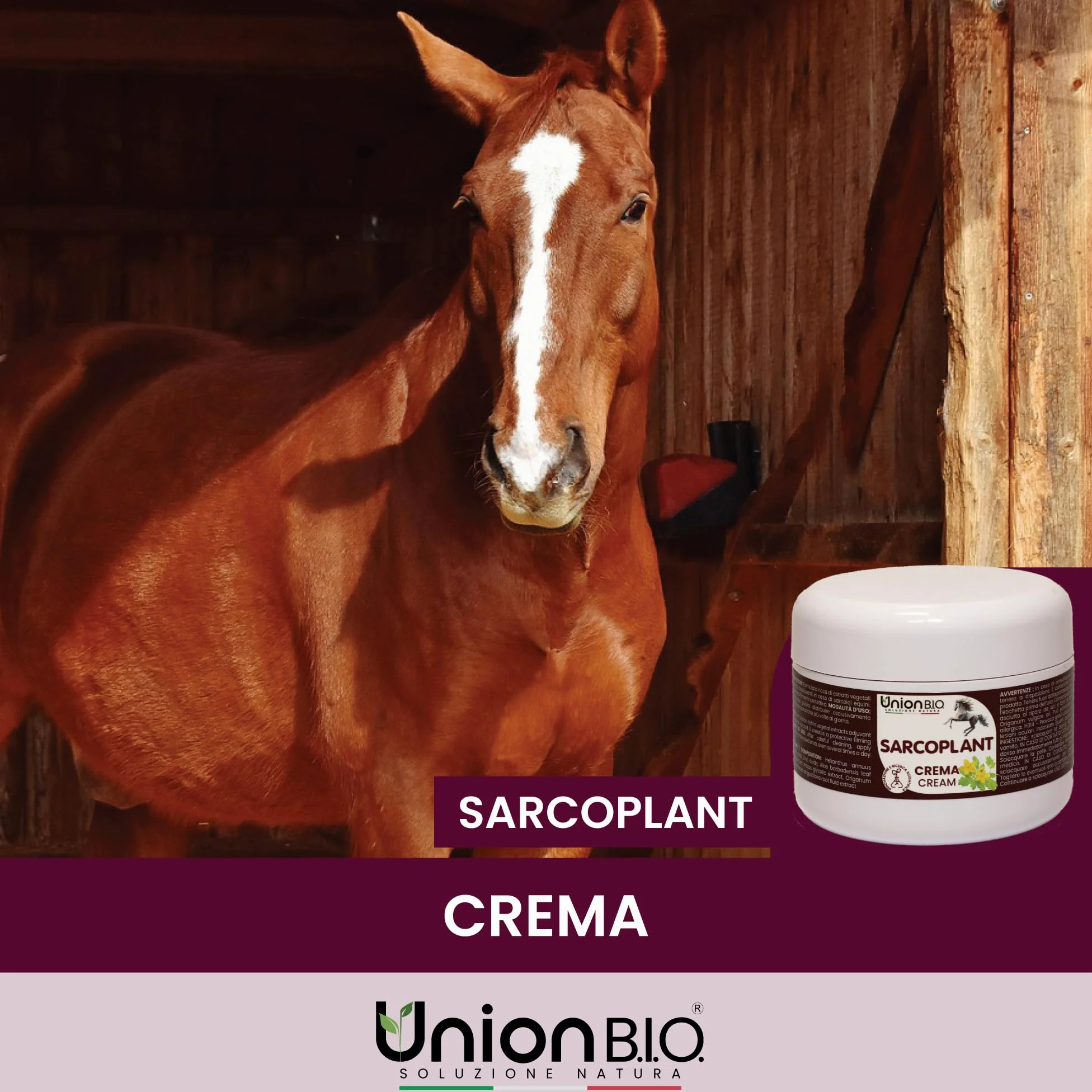 UNION B.I.O. SOLUZIONE NATURA SARCOPLANT Crema Protettiva per Sarcoidi Equini 50ml