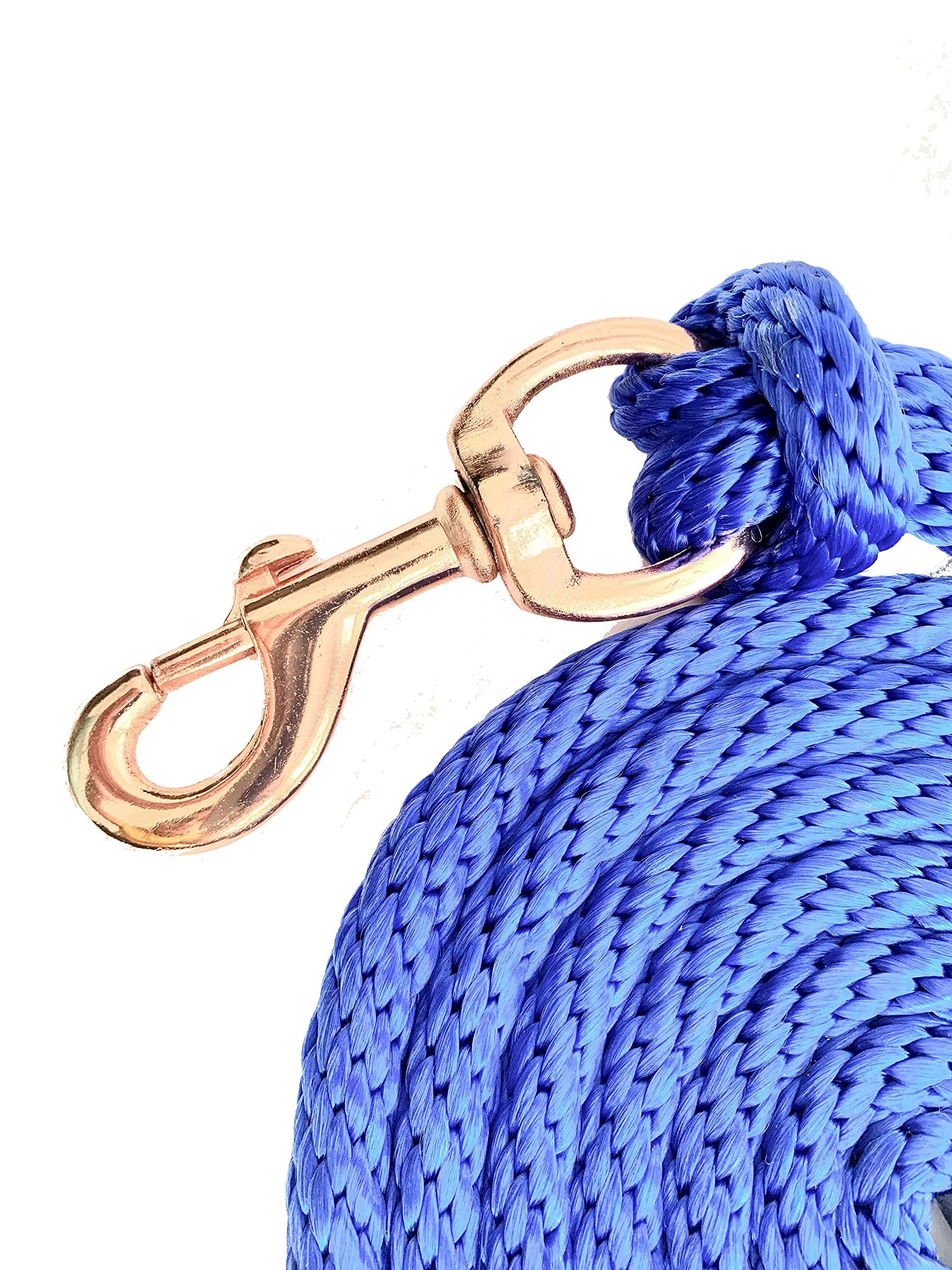 Majestic Ally, Confection de 2 cordons en polyéthylène massif pour Chevaux et Bestiame, Longa 10 Pieds et pessa 5/8 Pollici, stituibile, résistant, Fatta a Mano, Morbida al Tatto (Bleu réel)