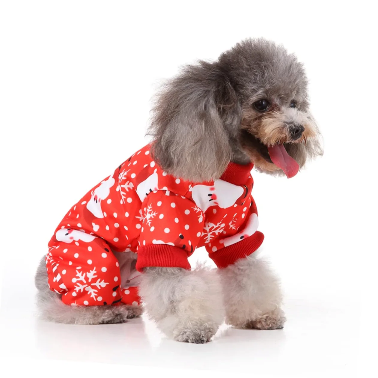 HMJGDHX 2 Pezzi Vestiti Natalizi per Cani Completi per Animali Domestici Caldo Modello Babbo Natale Abito Natalizio per Cucciolo XL Maglione Natalizio