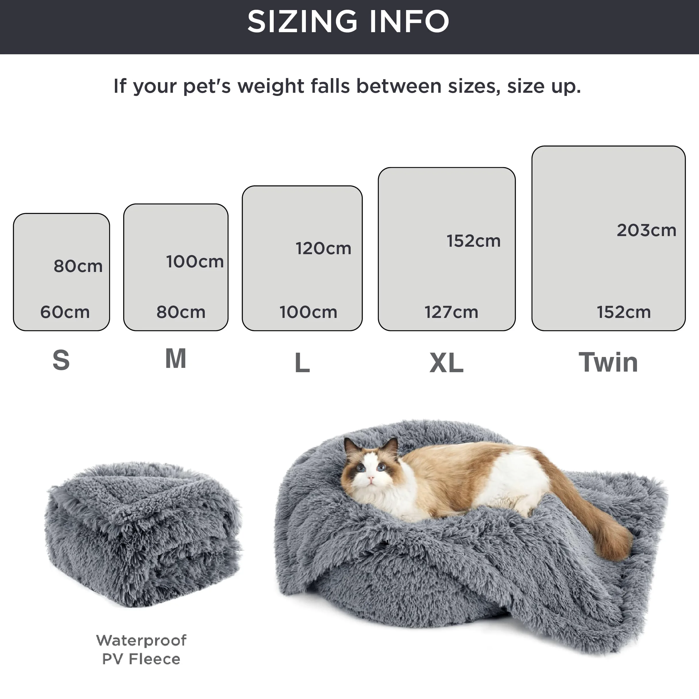 Bedsure Coperte impermeabili per cani di taglia grande, calmante, per letto, divano, protezione lavabile, lunga coperta in pelliccia sintetica per cuccioli, protezione reversibile per mobili, 152 x