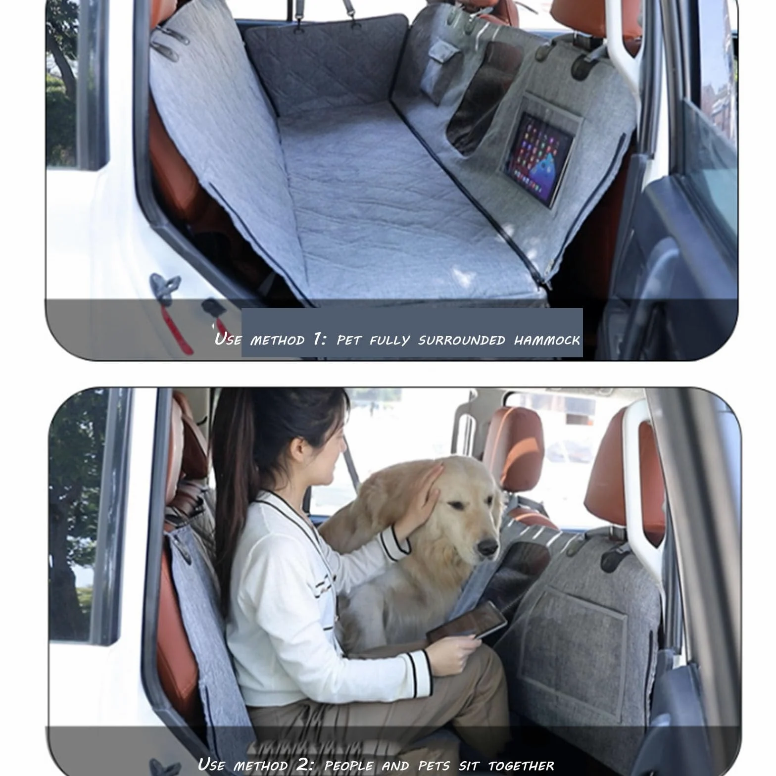 Cuscino per seggiolino Auto per Animali Domestici, Cuscino per Auto per Cani, Antisporco a Doppio Strato, Cuscino per Cane nell'auto Posteriore, Universale per Tutti i Cani (Orange)