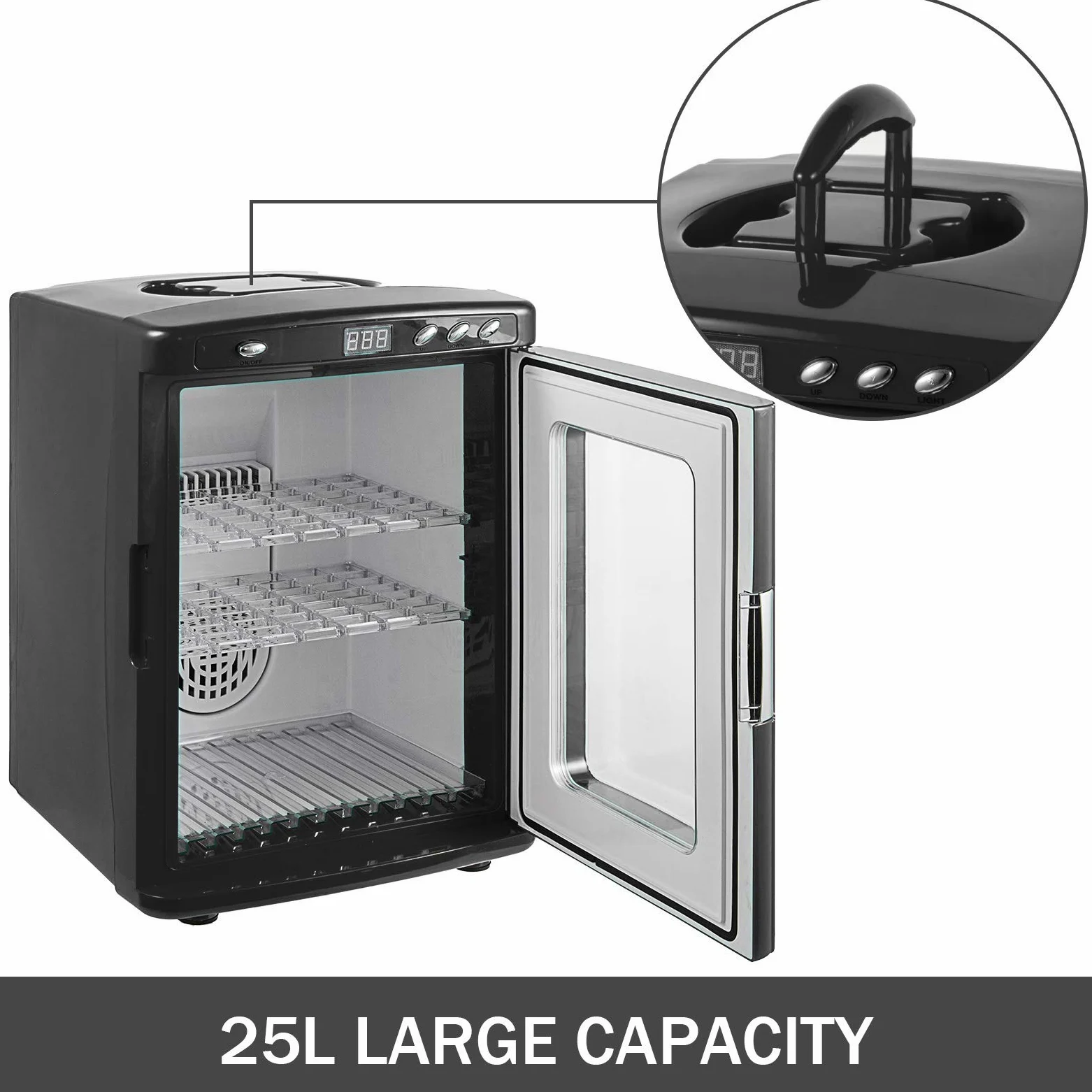 Incubatore per uova di rettile da 25 l, incubatrice per uova di rettile nero da 5 a 60 °C, per riscaldamento scientifico a led per piccoli rettili