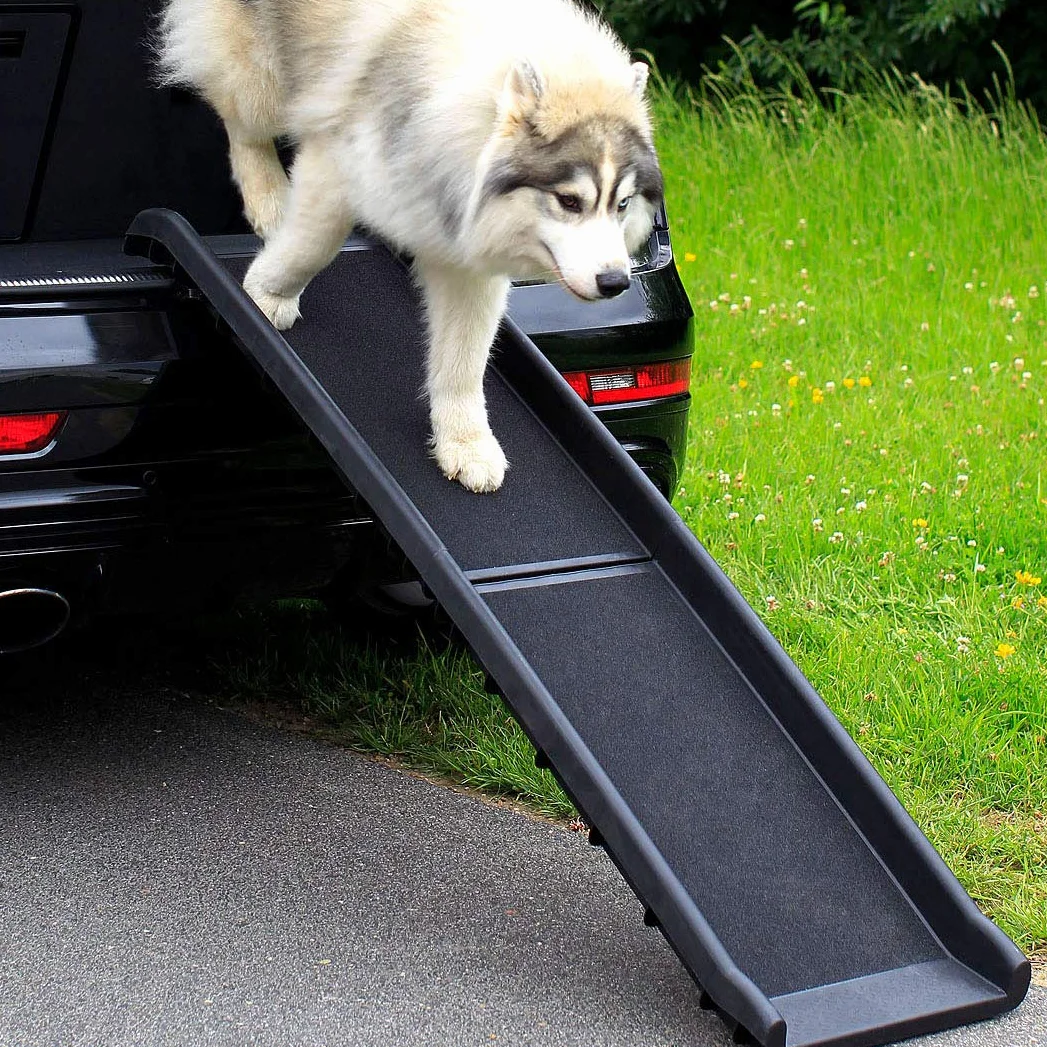lionto Rampa per Cani Gradini per Cani Rampa per Auto Rampa per Bagagliaio per Animali domestici robusta 156x40 cm Nero
