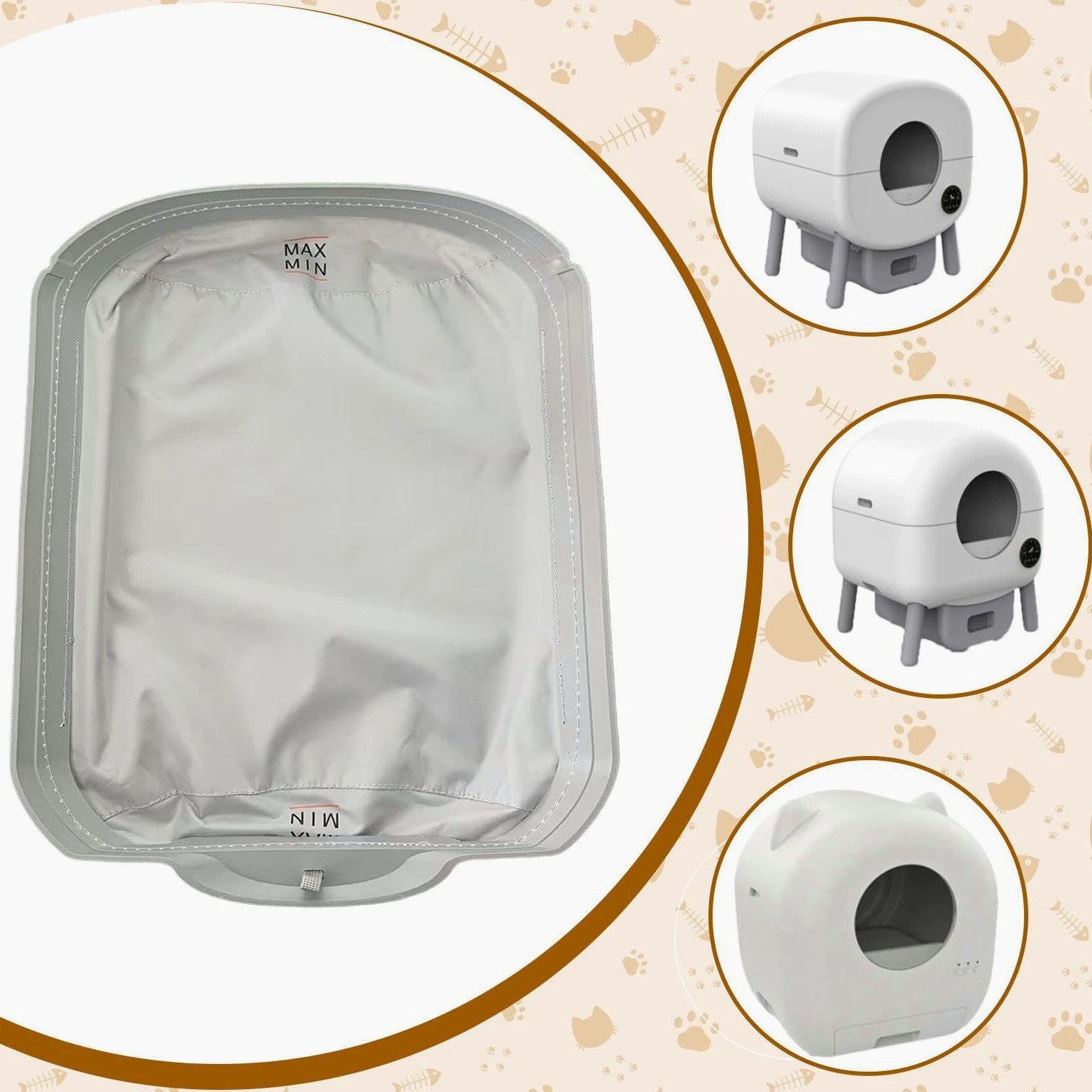 Rivestimento per lettiera per Gatti Smart, Tappetino Interno di Ricambio, Accessori per Animali Domestici Staccabili, riutilizzabili e Facili da