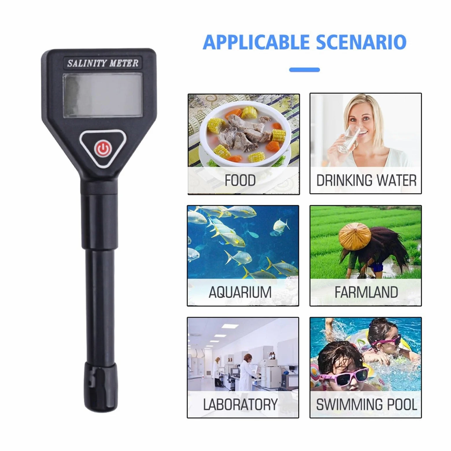 Misuratore di salinità portatile Salinometro Halometer Calibro di sale Salamoia Salamoia Acqua di mare Tester di salinità alimentare Concentrazione di sale Tester dell'acqua