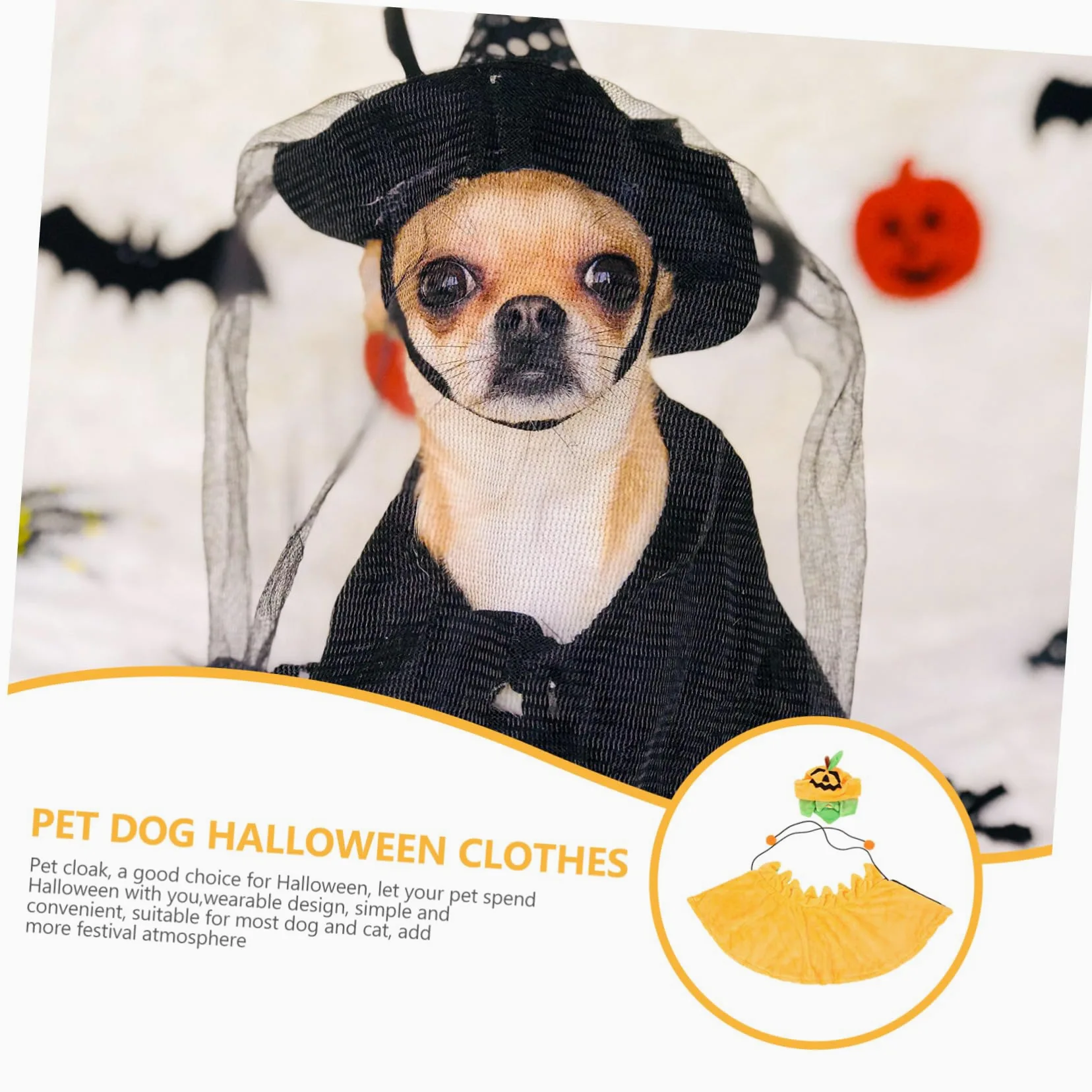 POPETPOP 4 Set Mantello Per Animali Domestici Mantello Di Peluche Per Animali Domestici Costume Da Zucca Di Halloween Per Gatti Mantello Di Zucca Per Cani Costume Di Halloween Per Cani
