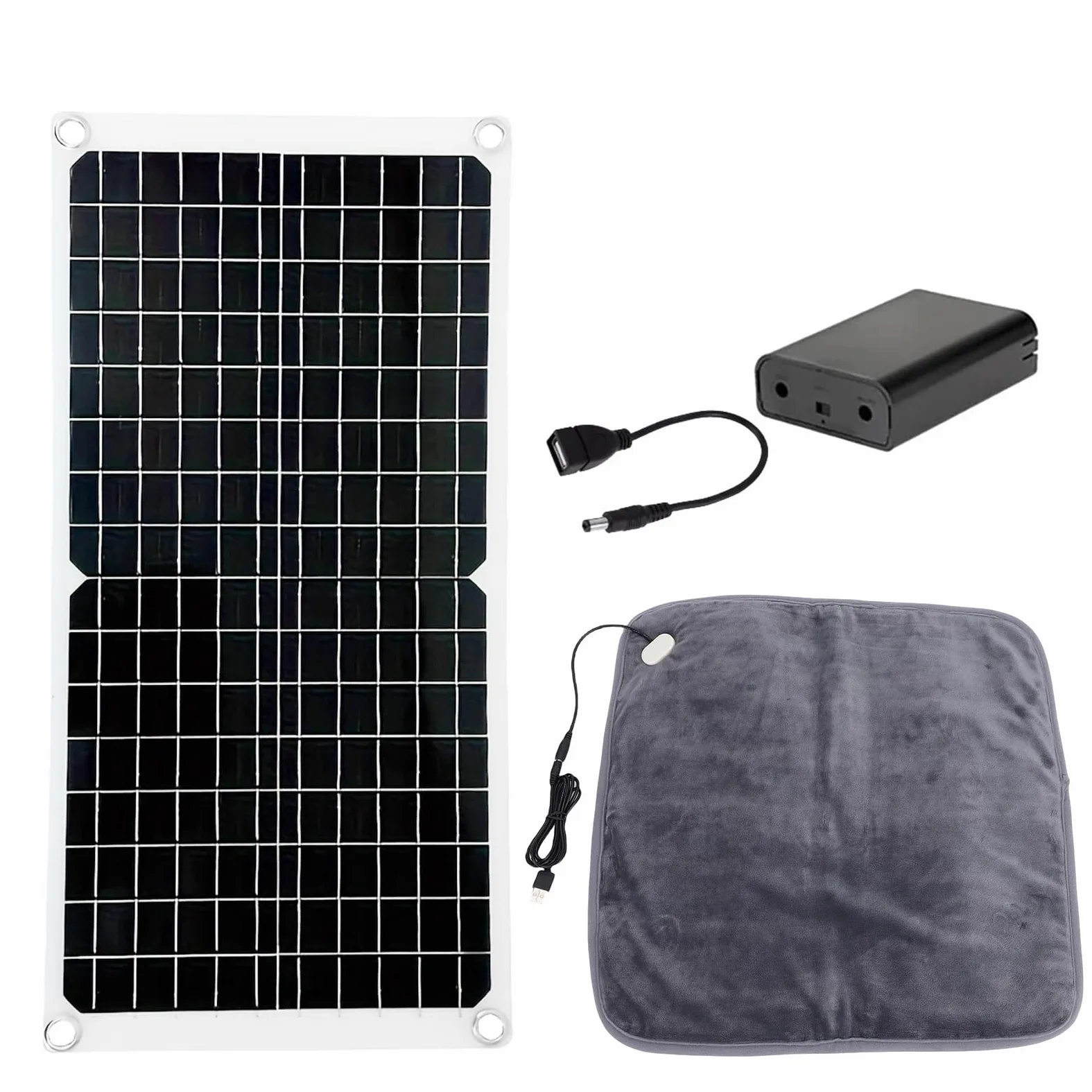 Jiawu Tappetino per Animali Riscaldato a Energia Solare per Cani e Gatti, Lettino Invernale per Cani con Scatola di Accumulo di Energia, Tappetino Riscaldato per Interni Ed Esterni Riscaldatore per