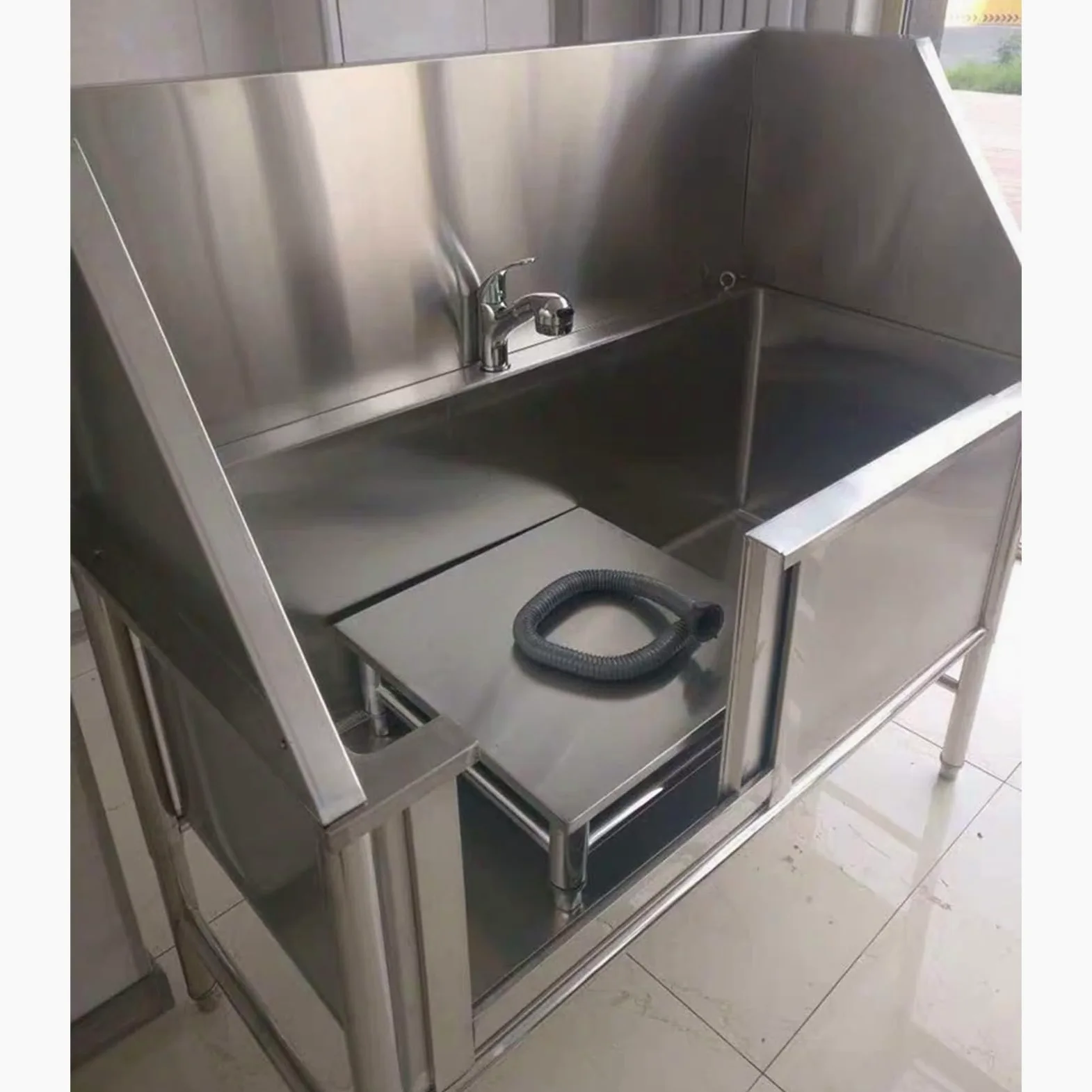 Vasca Da Bagno Per Cani,stazione Di Lavaggio Per Animali Domestici,stazione Di Bagno Professionale Per Cani In Acciaio Inossidabile,vasca Per Toelettatura Cani,stazione Di Lavaggio(47in/120cm)