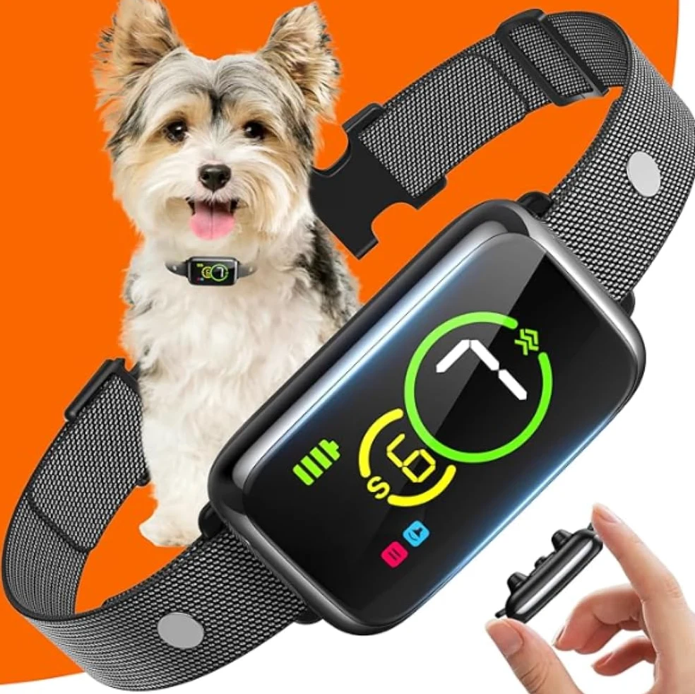 Collare Antiabbaio per Cani, Collare Intelligente con 7 Livelli di Sensibilità, Vibrazione e Suono, Adatto a Cani di Piccola, Media e Grande Taglia.