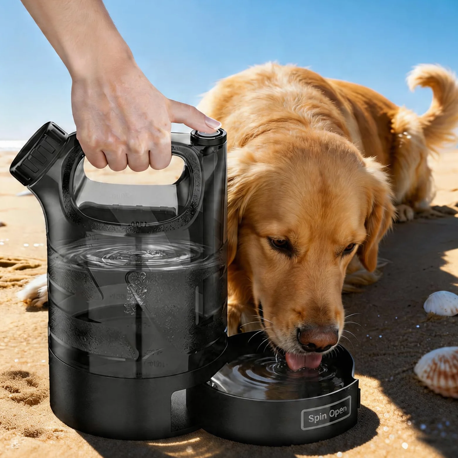 Borraccia per cani da 2500 ml, portatile, XXL, grande | Dispenser per acqua per cani da campeggio, a prova di perdite, per vacanze, escursioni, viaggi, appartamento