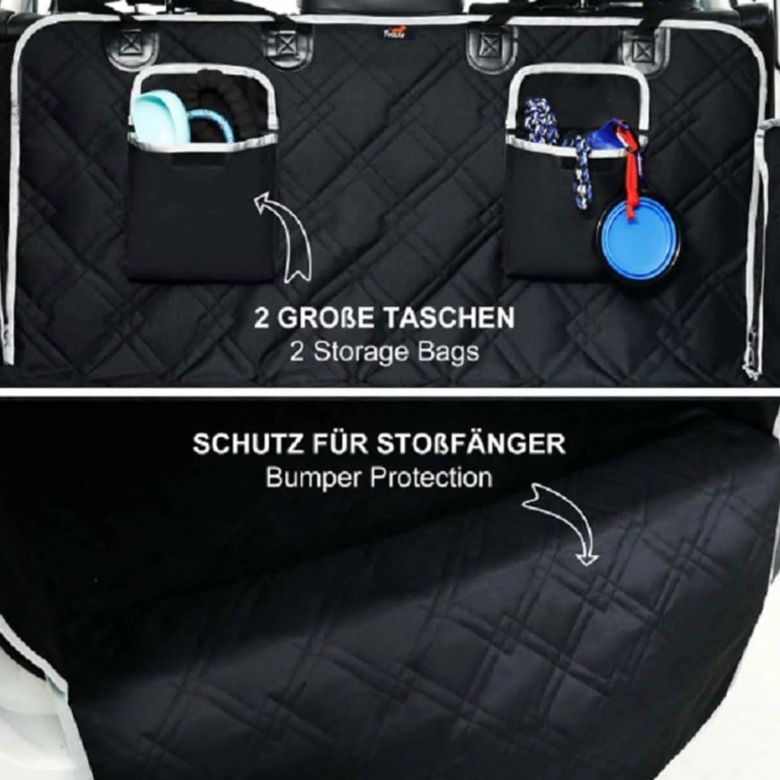 Coprisedile Auto per Cani per VW Touran IQ-Drive 5T ab Bj.2019, Telo Bagagliaio Auto per Cani Antiscivolo Impermeabile Antistrappo Protezione Accessori