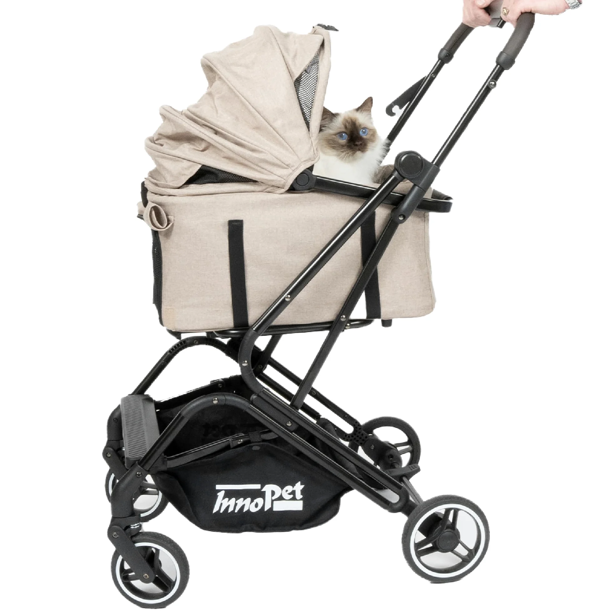 Passeggino compatto per animali Innopet Nomad - Passeggino pieghevole e leggero per cani e gatti fino a 20 kg - Trasportino per animali, seggiolino auto e passeggino 3in1