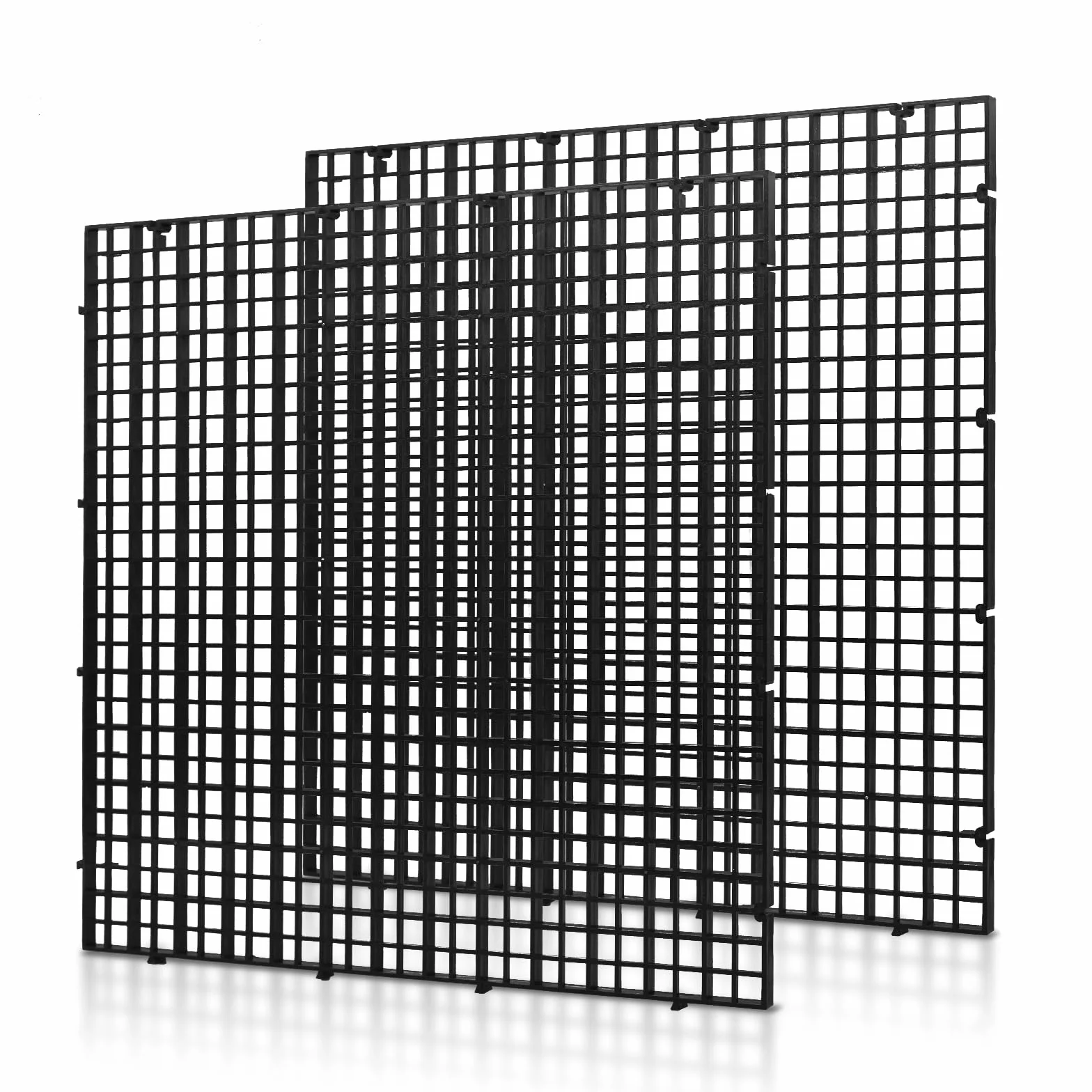 LINLAN 2 Griglie per Acquario, 30 x 30 cm, in plastica, divisori per acquari, per filtrare e Proteggere Il Fondo Fai da Te (Nero, Senza Accessori)