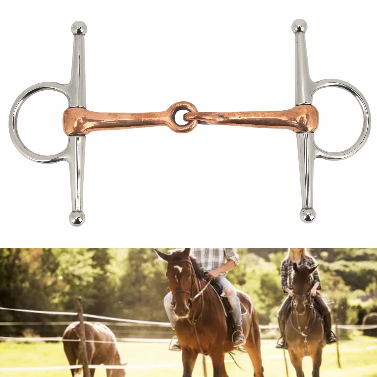 Topyond Filetto con Anello per Guancia Completo in Acciaio Inossidabile 125 Mm Accessori Essenziali per Cavalli da Esterno per Equitazione E Addestramento Attrezzatura per Briglia per Cavalli Western