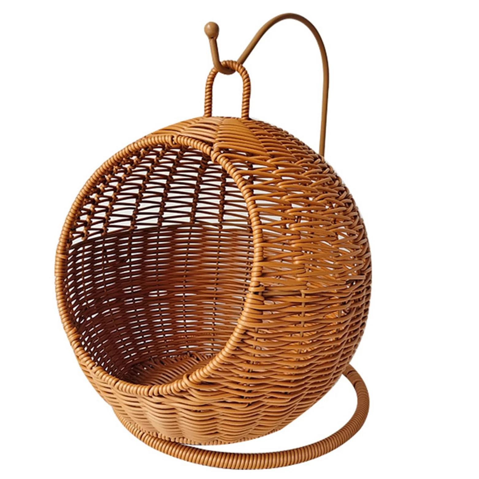 Cesta per gatti in finto rattan, letto amaca da appendere per piccoli spazi, comoda cuccia per gatti di piccola taglia per interni