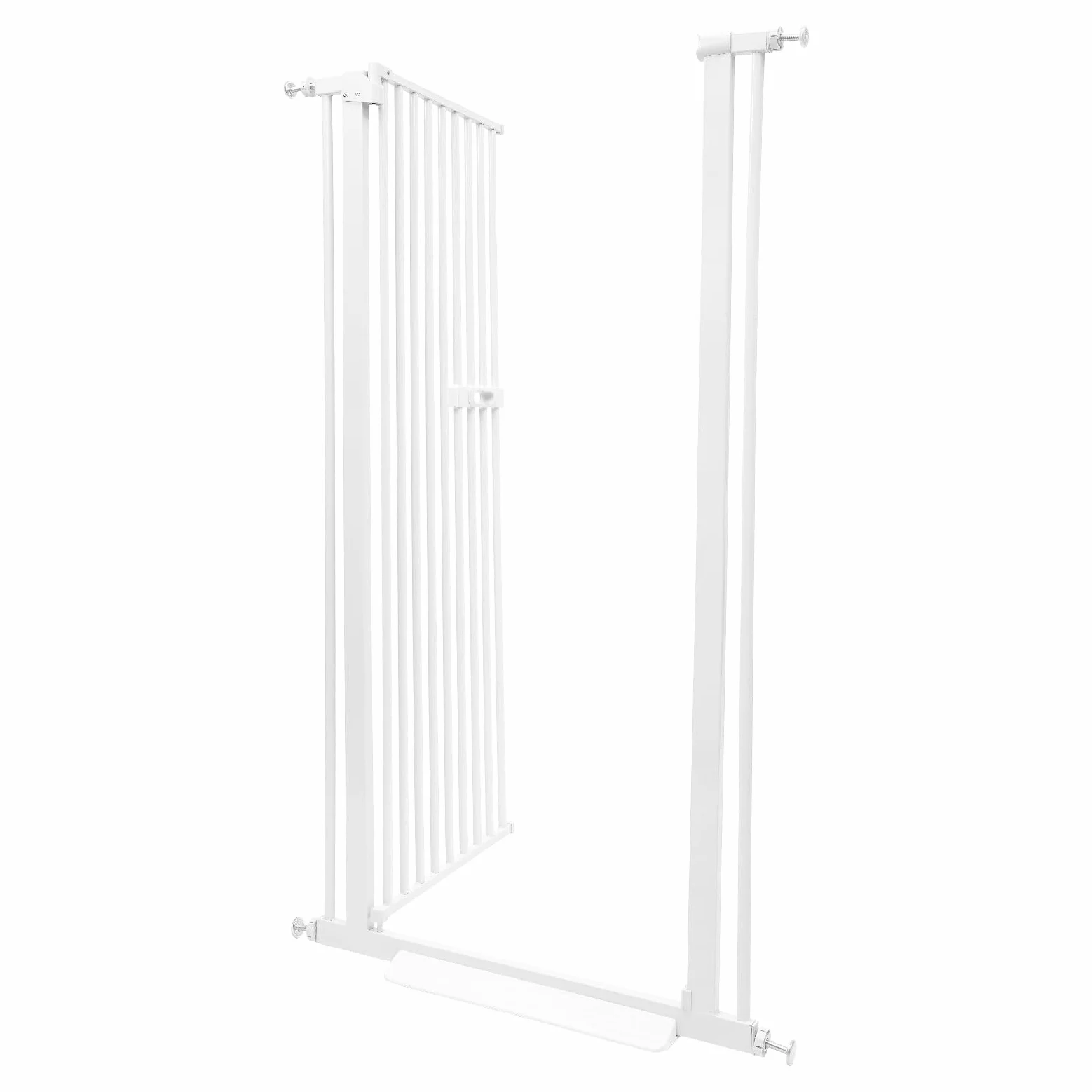 Cancelletto per Gatti 150cm Porta Extra Alta, Porta Senza Fori per Animali Domestici, Cancelletto Estendibile per Gatti, Regolabile 76-85cm, Distanza Tra Aste 3.5cm, Apertura Porta 180°