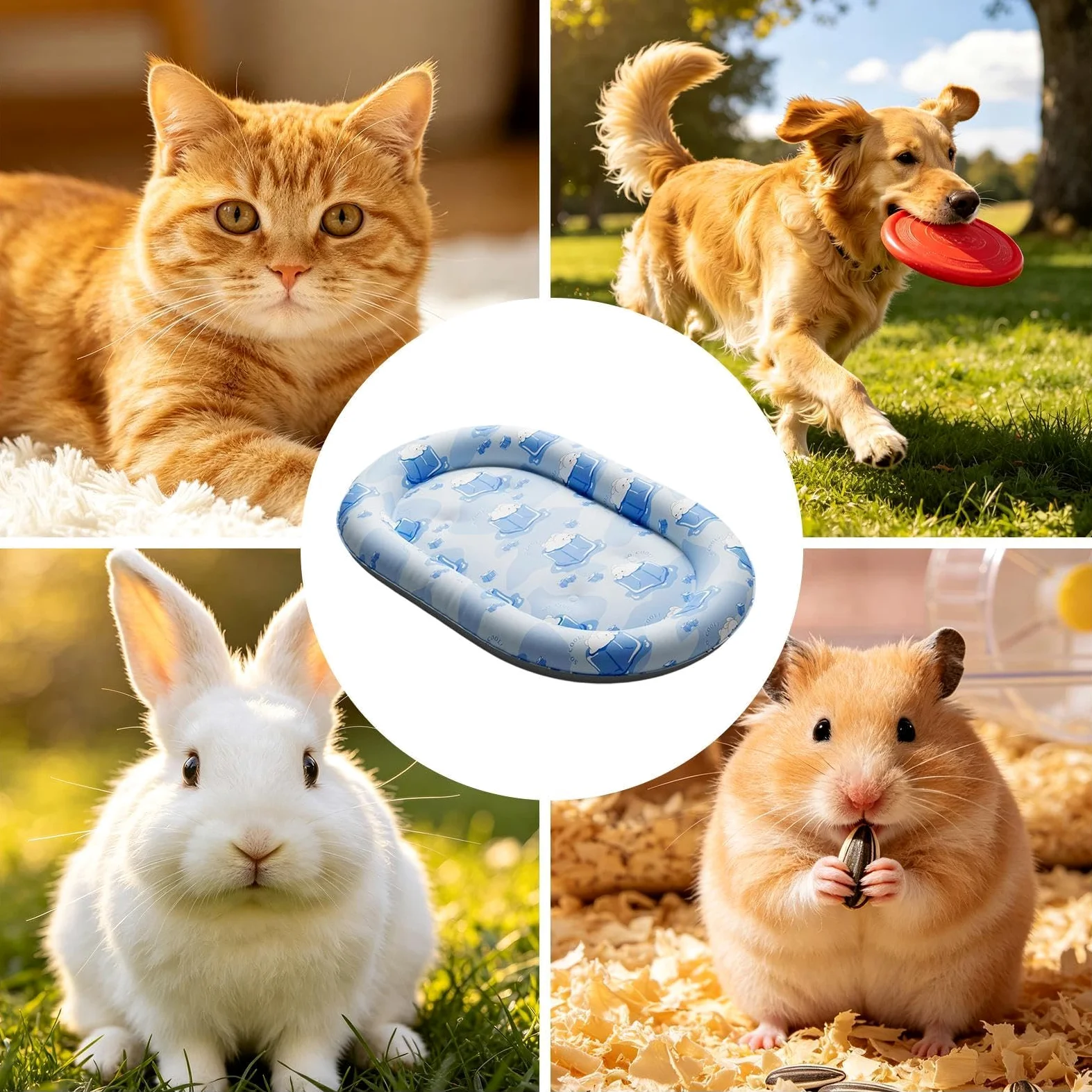 Tappetino rinfrescante per gatti, per gatti leggero e resistente | Tappetino rinfrescante per cane, impermeabile, per estate, interno, esterno, casa, auto, viaggio, patio, gabbia per cuccioli