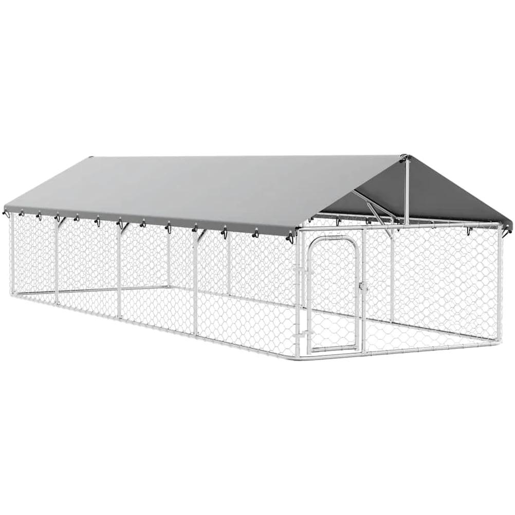 vidaXL Gabbia per Cani da Esterno con Tetto 600x200x150 cm