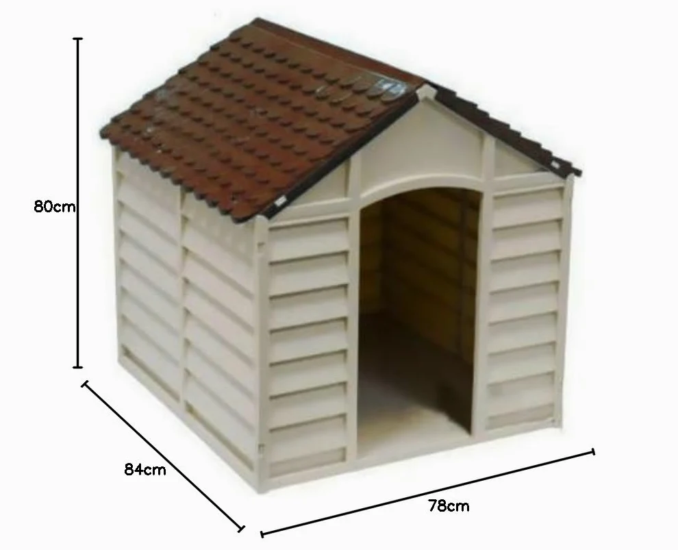 Cuccia per cani in Pvc per esterno beige e marrone cm 78x84x60-80 H