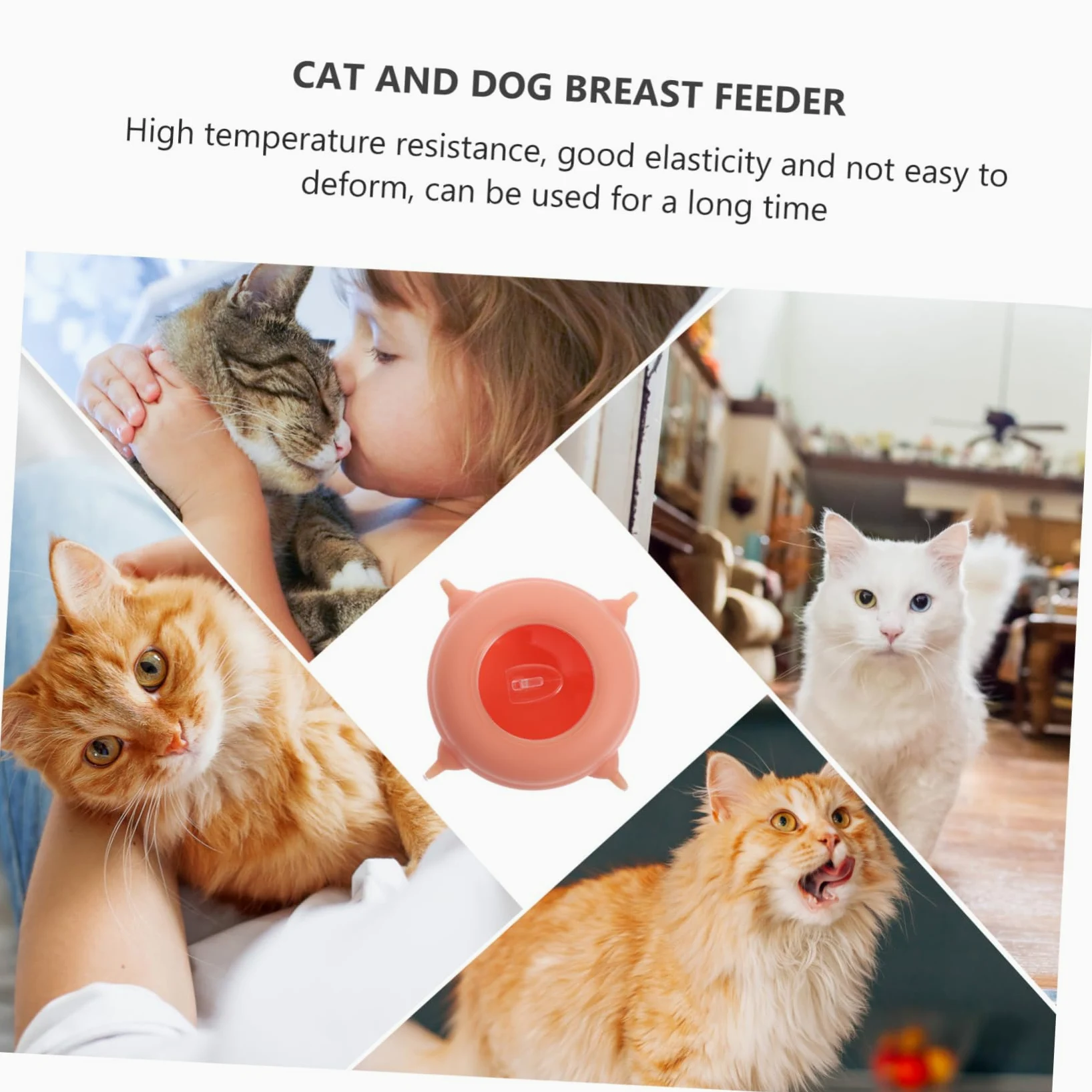Toyvian Biberon per Cuccioli e Gattini in Silicone Rosa, Elastico e Facile da Riporre, per L’Allattamento di Piccoli Animali e Addestramento | Mangiatoia per Cuccioli, Feeder Multi-Ugelli per Cani e Gatti, Contenitore per Latte per Piccoli Animali