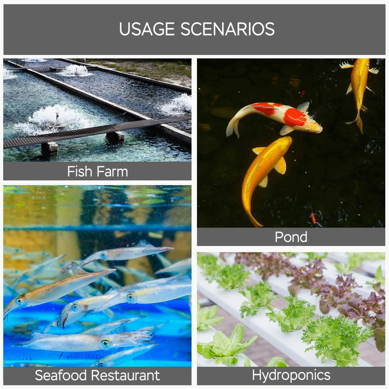 AquaMiracle - Pompa ad aria per acquario, pompa ad aria idroponica per laghetti, pompa ad aria idroponica, pompa ad aria commerciale da 1000 GPH