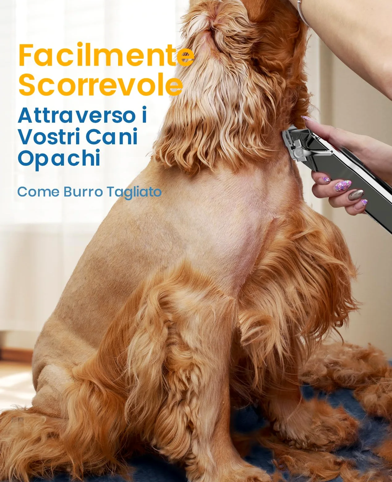 oneisall Tosatrice per Cani per la cura del pelo spesso e pesante/rasatore domestico silenzioso, ricaricabile e senza fili con lama in acciaio inox/rasatore impermeabile per cani
