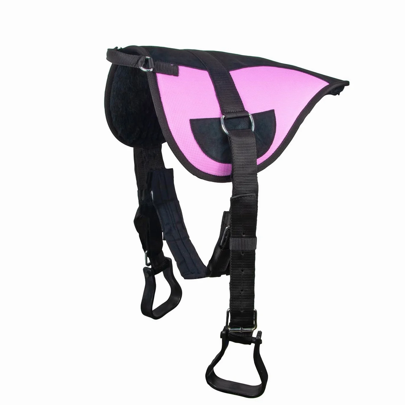 Brama West Toledo – Toledo – Bareback con manico e pelliccia sintetica – senza alberi – rosa, misura Shetty