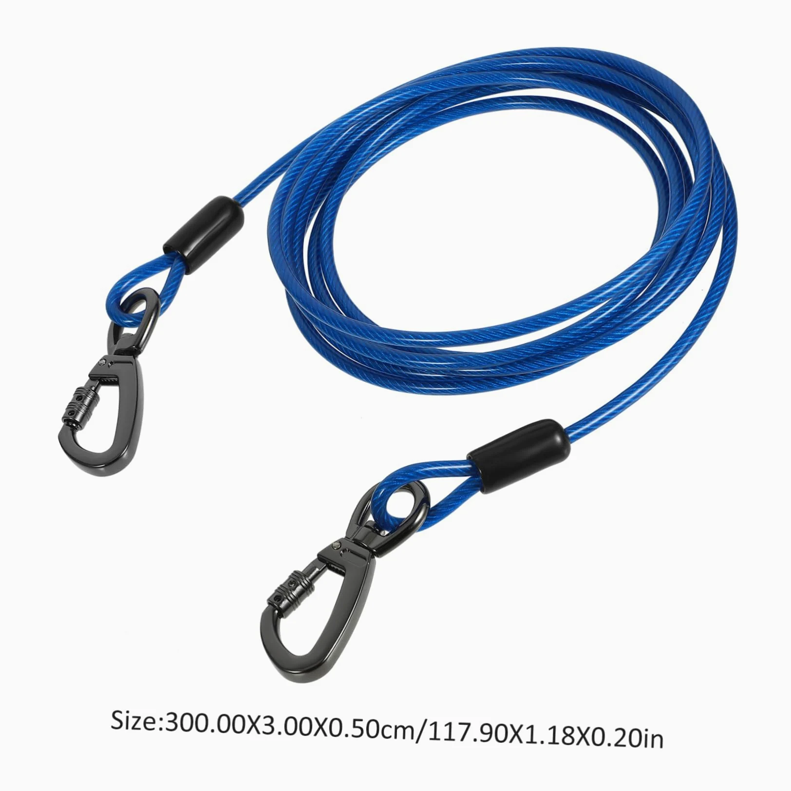 Guinzaglio Addestramento Cane Corda in Filo D'acciaio Blu | Doppio Aggancio in Lega di Zinco, Rivestimento Pvc, Leggero e Delicato sulla Pelle