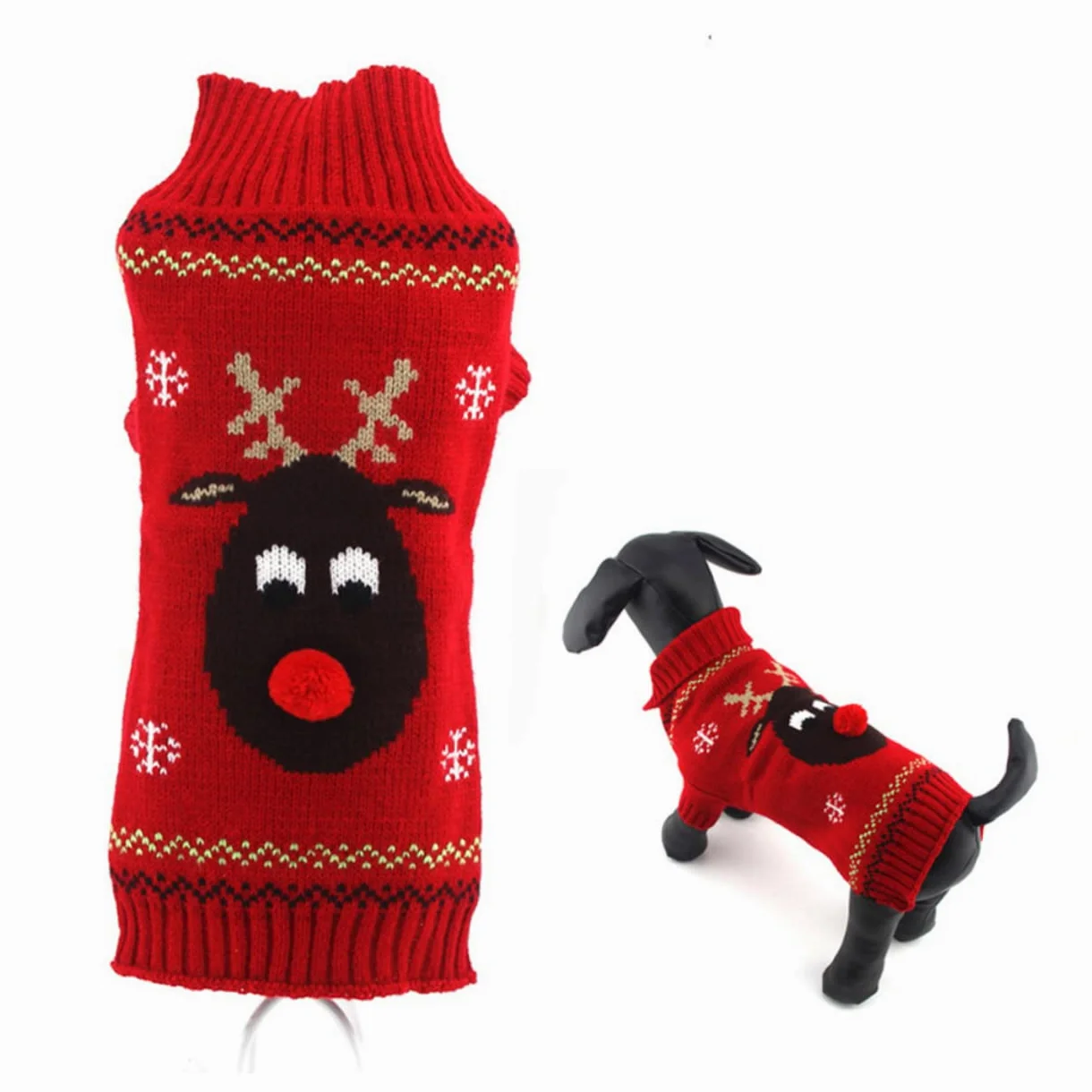 BESPORTBLE 2 Pz Maglione per Cani Cappotto per Animali Domestici di Natale Caldi per Cani Christmas Sweater Pullover Natalizio Maglioni Natalizi Vestiti Natalizi per Animali Domestici